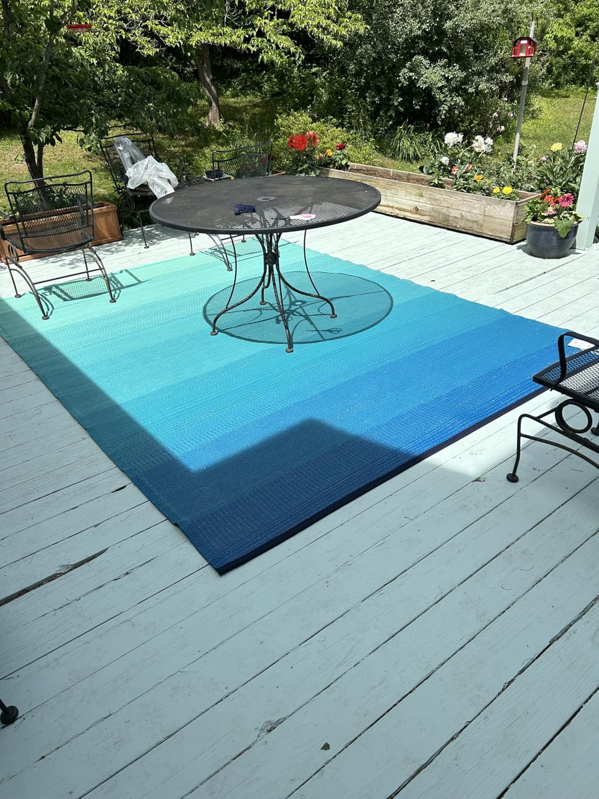 Fab Habitat Outdoor Rug - Waterproof, Fade Resistant, Crease-Free - Premium Recycled Plastic - Ombre - Patio, Deck, Porch, Balcony, Laundry Room - Big Sur - Sunset - 4 x 6 ft customer photo 2