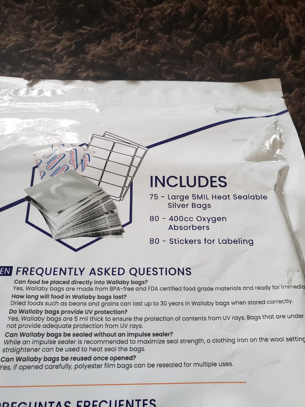 Wallaby 1-Gallon Open Top 10 Mil Mylar Bags, Oxygen Absorbers (75-Pack) customer photo 1