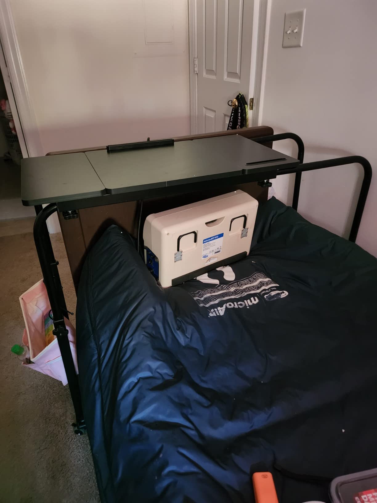 Overbed Laptop Cart Over The Bed Table with Wheels Adjustable Bed Hospital customer photo 1