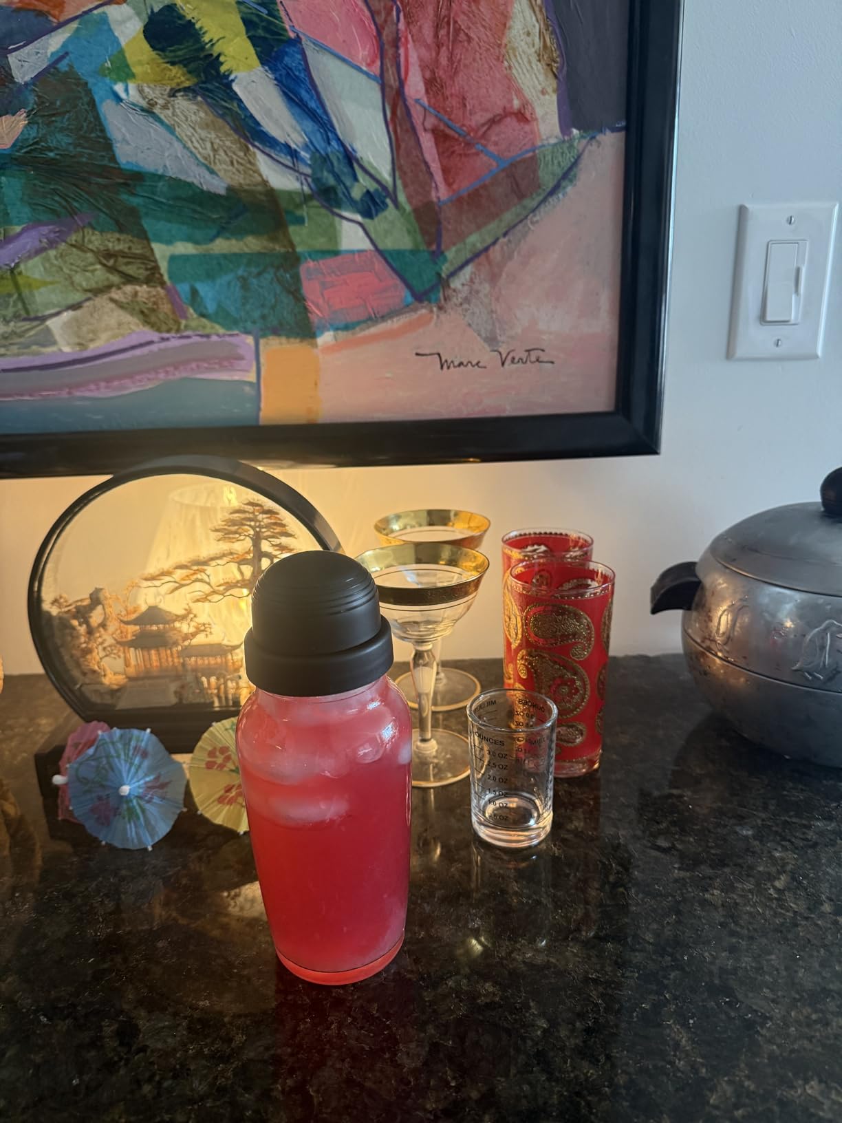 Glass Cocktail Shaker, Martini Drink Shaker Bottle, 19oz, Made in Italy customer photo 2
