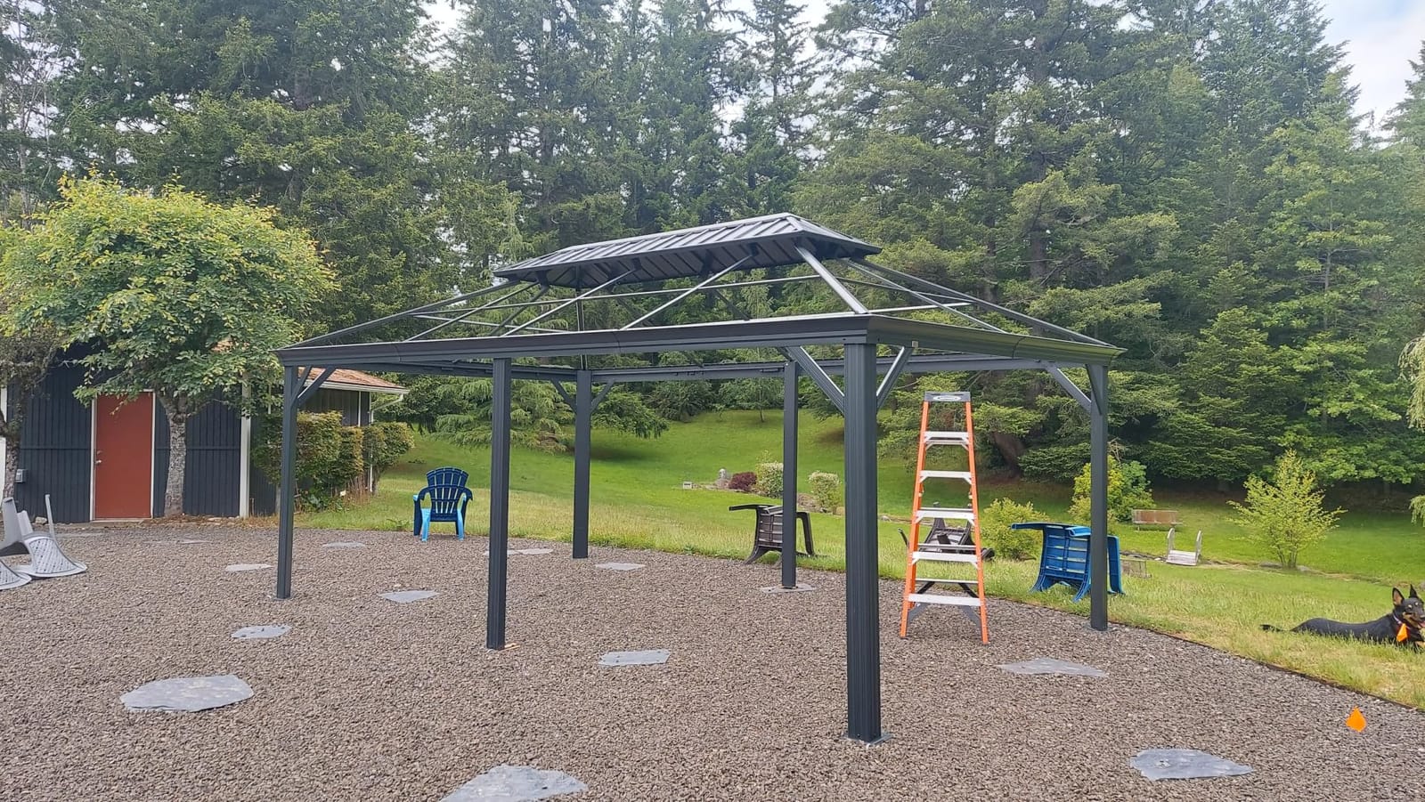 PURPLE LEAF Permanent Hardtop Gazebo 10' X 12' Aluminum, Gray customer photo 1
