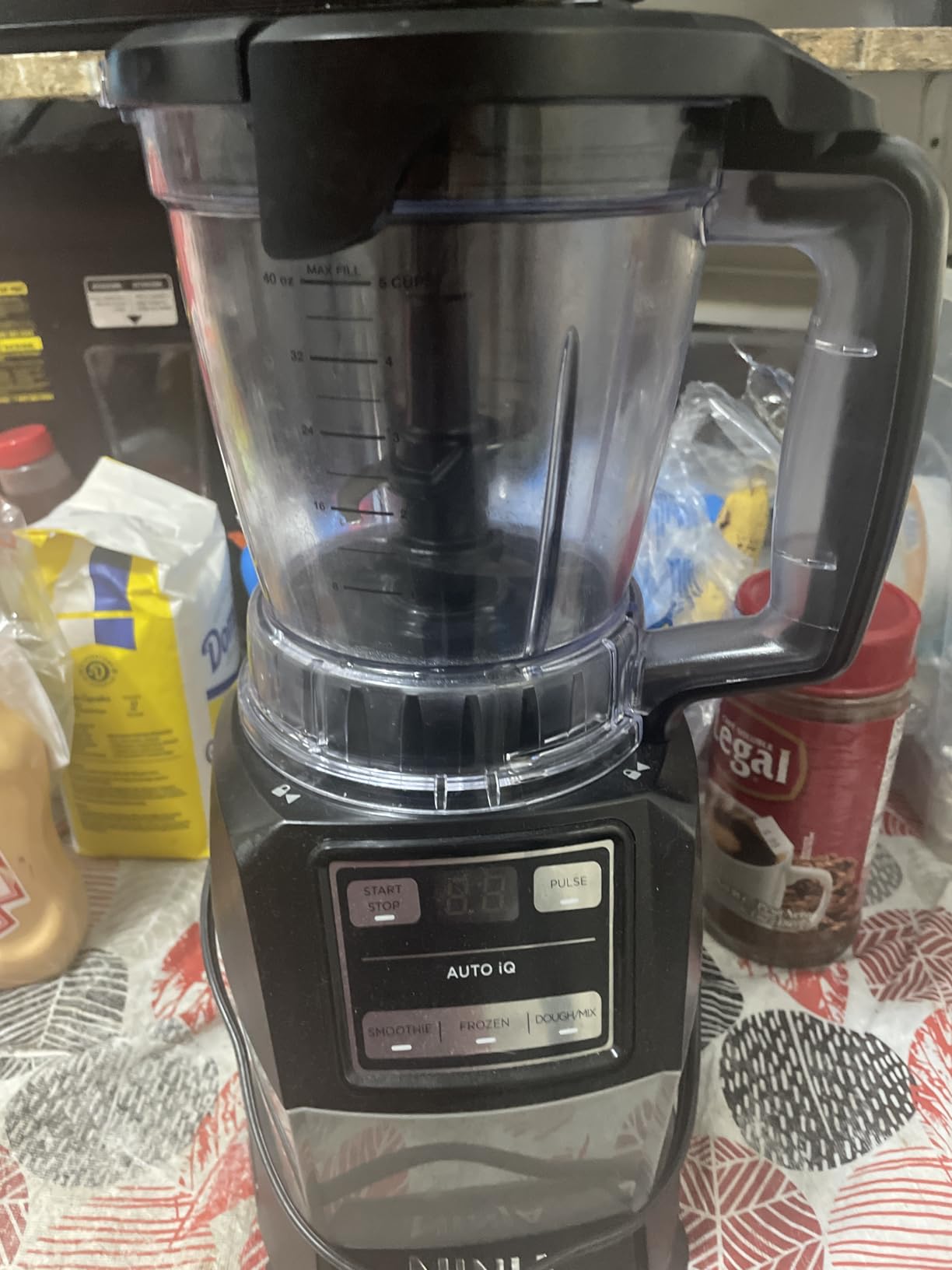Ninja Compact Kitchen System, Auto-iQ, 1200W, 72oz Pitcher, Grey, AMZ493BRN | 3 functions for smoothies, dough & frozen drinks with Auto-iQ. 72-oz pitcher, 40-oz processor bowl, 18-oz cup. customer photo 2