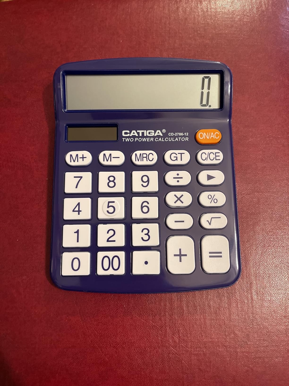 CATIGA 12 Digit Desk Calculator, Desktop Calculators with Large LCD Display & Big Buttons, Basic Simple 4 Function Solar Calculator, Dual Power Solar & Battery for School, Office & Home (CD-2786) customer photo 1