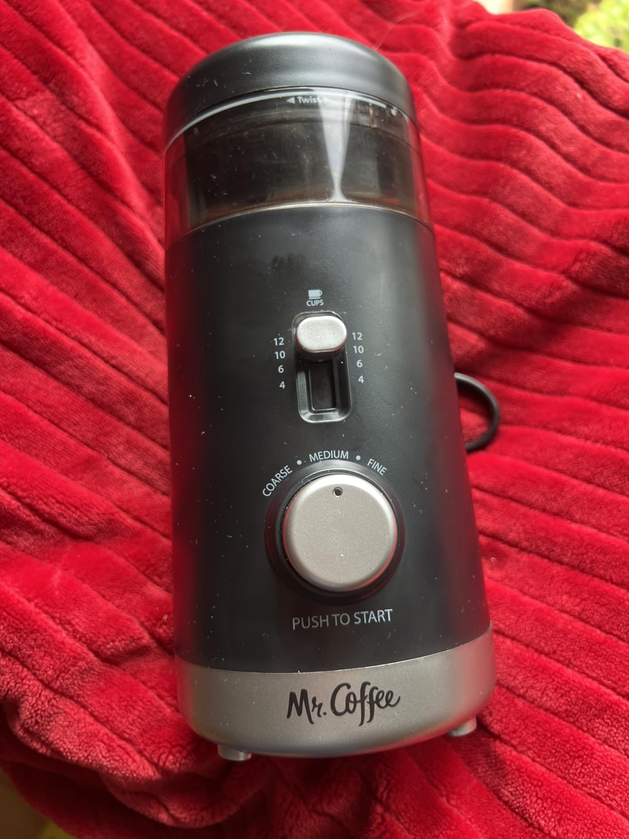 Mr. Coffee Automatic Coffee Grinder with 5 Presets, 12 Cup Capacity, Black – Ideal for Home Use and Espresso Lovers customer photo 1