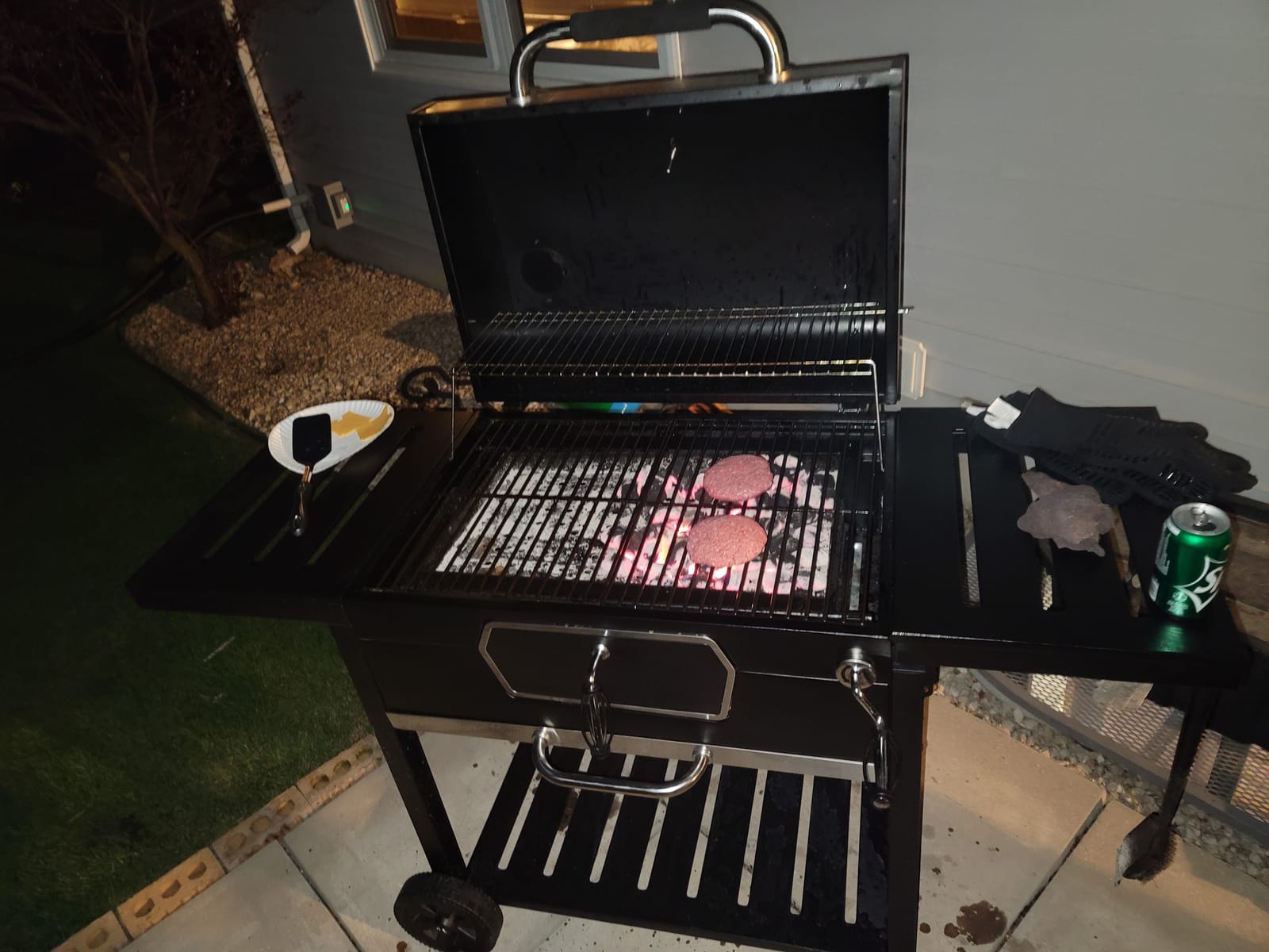 Royal Gourmet CD2030AN Deluxe 30-Inch Charcoal Grill, Collapsible Tables | Large BBQ Smoker, Crank Handle, Front Charcoal Access Door, Temperature Gauge, Picnic Camping Patio Backyard Cooking, Black customer photo 2