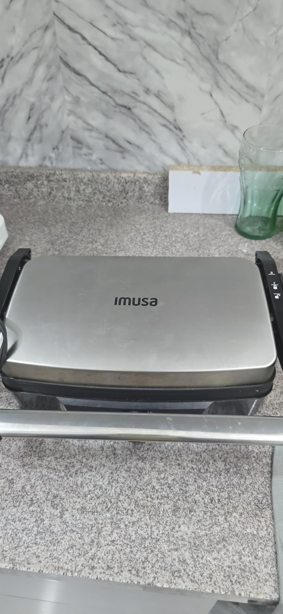 IMUSA Stainless Steel Panini Press Electric with Adjustable Temperature Settings and Nonstick Plates, 1200W | Nonstick Plates, Adjustable Temperature and Height, 1200W, Perfect for Sandwiches, Compact Kitchens, Gifting customer photo 2