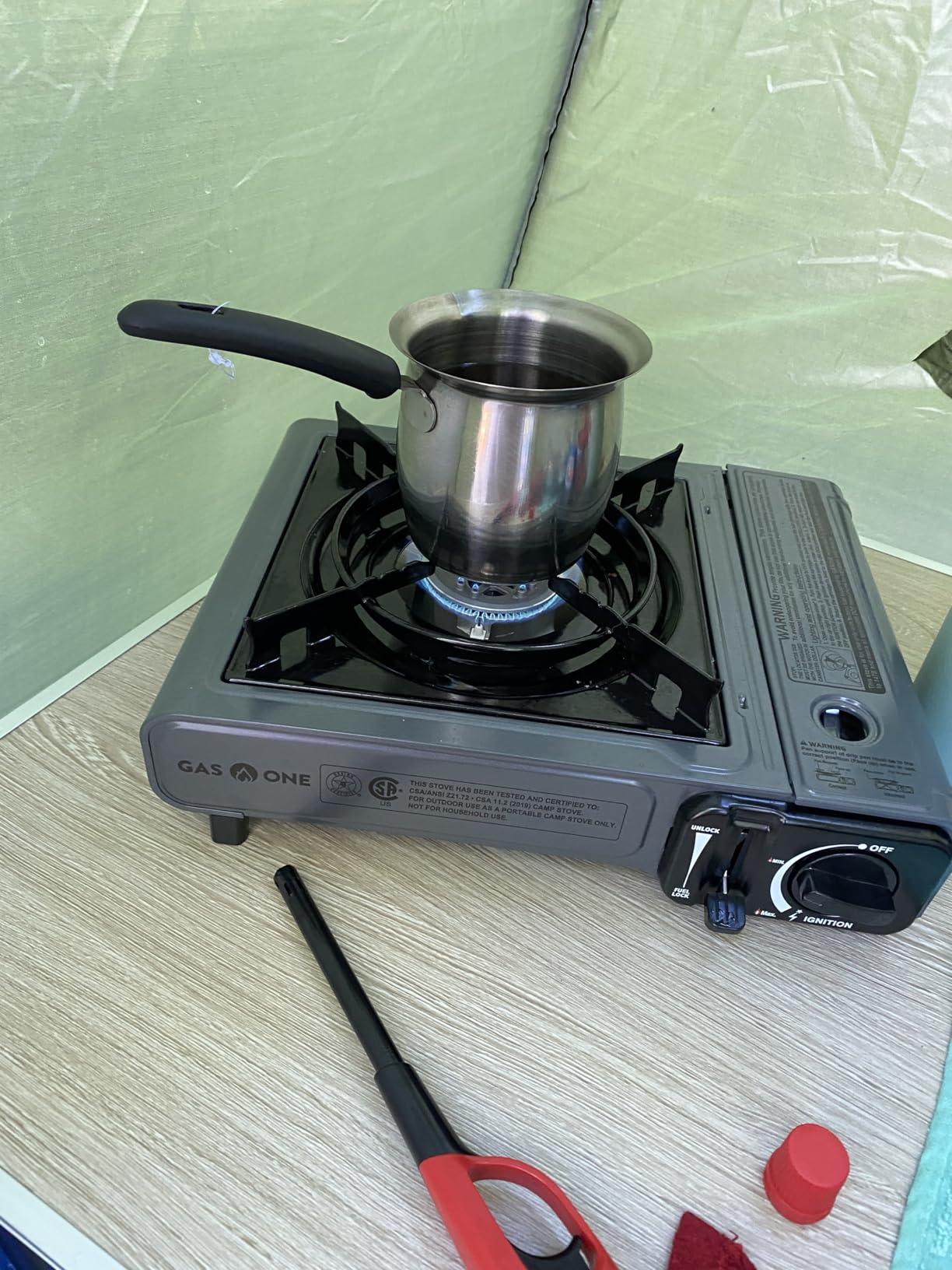 Gas One Portable Butane Camping Stove with Case: Automatic Ignition, Precise Heat Control - Camping & Tailgating and Outdoor Cooking customer photo 1