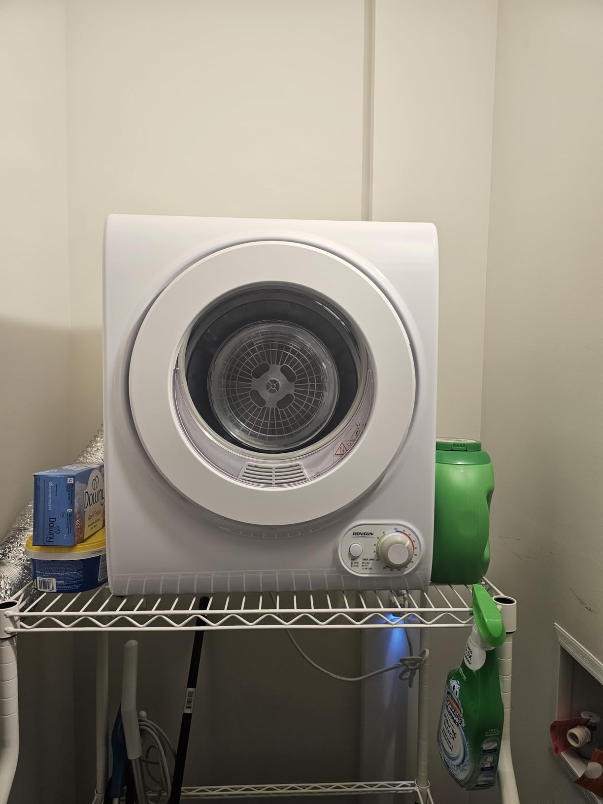 ROVSUN 110V Portable Clothes Dryer, High End Laundry Front Load Tumble Dryer Machine with Stainless Steel Tub & Simple Control Knob for Apartment, Dorm-850W, White customer photo 2