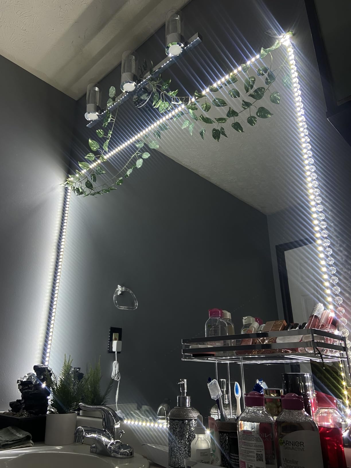 ZOKON 13ft/4M Led Vanity Mirror Lights Kit Bendable NO Need to Cut Vanity Make-up Mirror Cloakroom Adjustable Flexible Strip Light Table Set with Dimmer and Power Supply customer photo 2