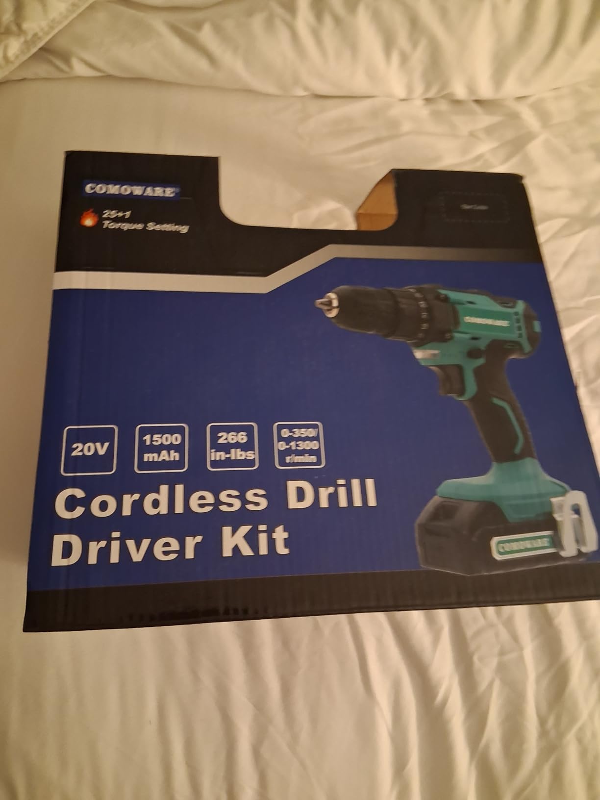 COMOWARE Cordless Drill, Electric Power Drill & Bits Set w/Charger& Battery customer photo 1