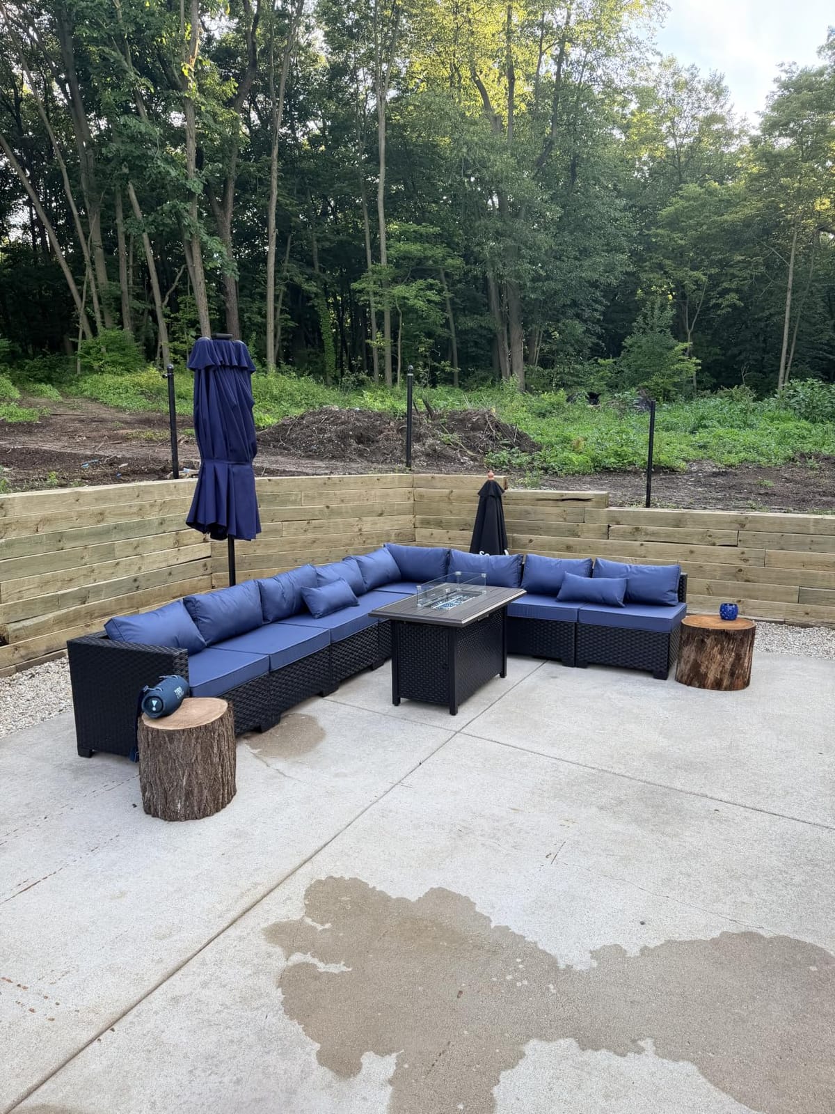Rattaner 10 Pieces Outdoor Sectional All-Weather Wicker Patio Furniture Set Patio Sectional and Steel Fire Table and Glass Patio Table Non-Slip Cushions and Waterproof Covers, Khaki customer photo 1