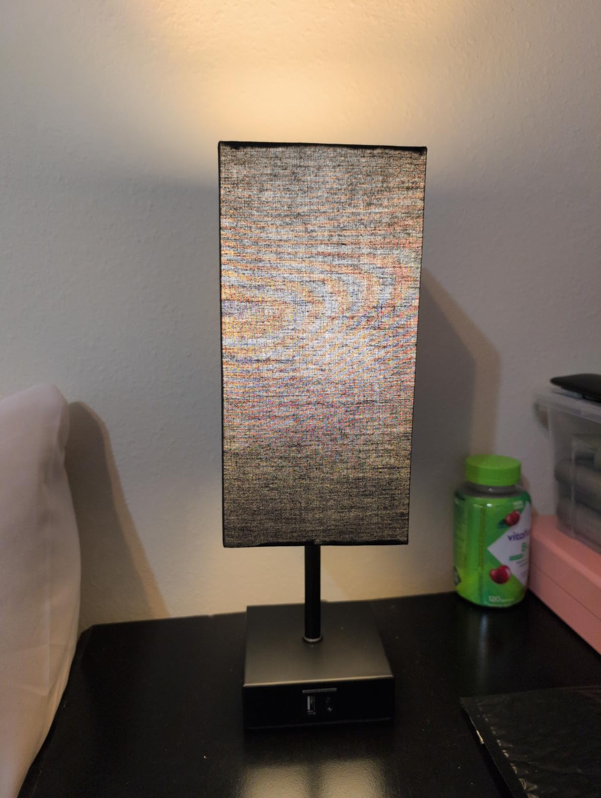 Bedside Table Lamp for Bedroom with 2 USB Ports, 14-Inch, Black customer photo 1