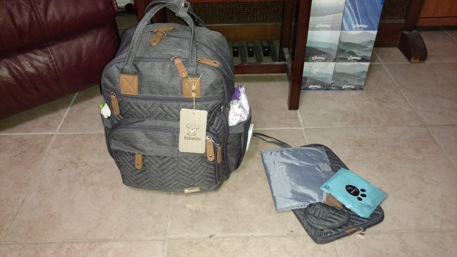 iniuniu Baby Diaper Bag Backpack, 4 in 1 kit Large Capacity Travel Backpack customer photo 1