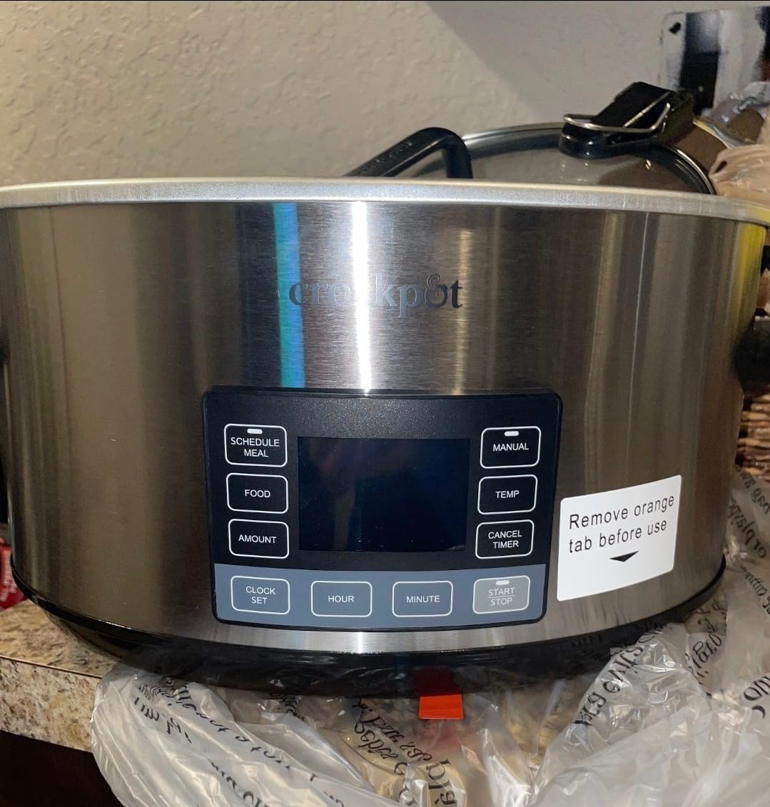 Crock-Pot 7-Quart Slow Cooker, Portable Programmable with Timer, Locking Lid, Stainless Steel; an Essential Kitchen Appliance, Perfect for Families and Gatherings customer photo 1