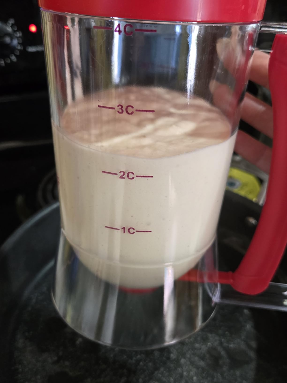 Batter separator Cupcakes Pancakes Cookie Cake Waffles Batter Dispenser cookie separator batter Cream Speratator Cup Measuring Baking Tools (red) customer photo 1