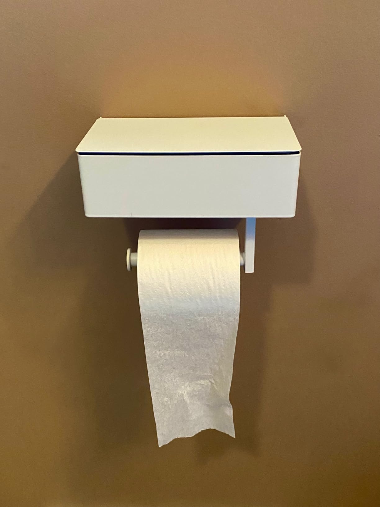 Day Moon™ Matte Black Toilet Paper Holder with Shelf & Wipe Storage, Bathroom Roll Holder with Built-in Wipe & Tampon Holder, Wall Mounted Flushable Wipe Dispenser customer photo 1