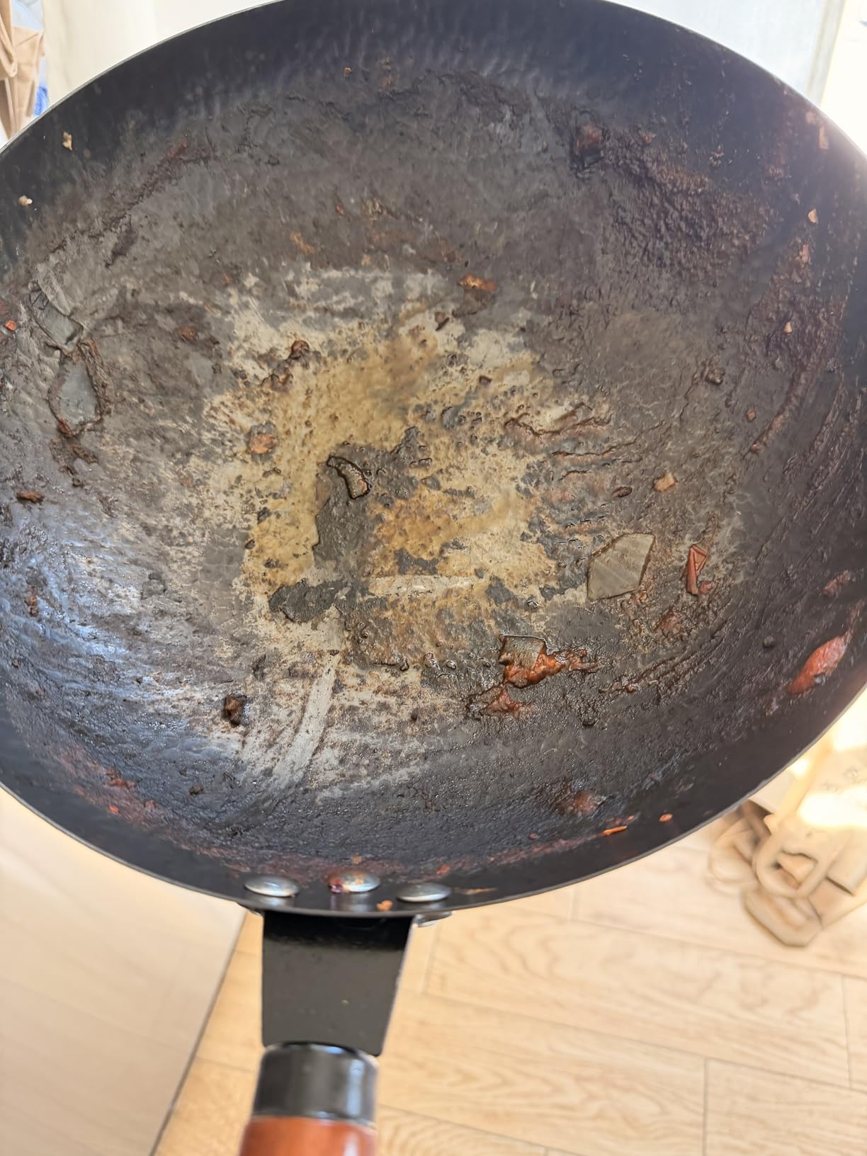 14 Piece Carbon Steel Wok Pan, Woks & Stir-Fry Pans Set with Wooden Lid Cookwares, No Chemical Coated Flat Bottom Chinese Pan for Induction, Electric, Gas, Halogen All Stoves - 12.6'' customer photo 1