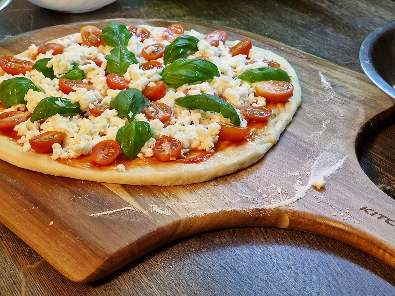 KitchenStar 16-inch Pizza Stone for Oven and BBQ Grill with Handles, Round, 5/8