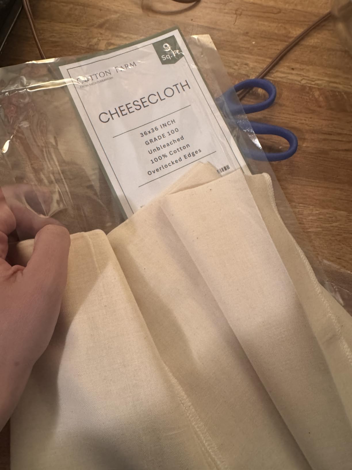 Cotton Farm Nut Milk Bag & Cheese Cloth Bag (Ultra Dense), XL 14 × 14 Inch, 100% Unbleached Cotton Cheesecloth for Precise Food Straining, Washable & Reusable customer photo 2