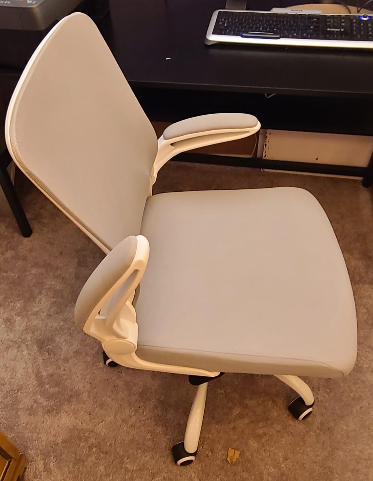 Mimoglad Office Chair, High Back Ergonomic Desk Chair with Adjustable Lumbar Support and Headrest, with flip-up Armrests for Guitar Playing, 5 Years Warranty (Moon Grey) customer photo 1