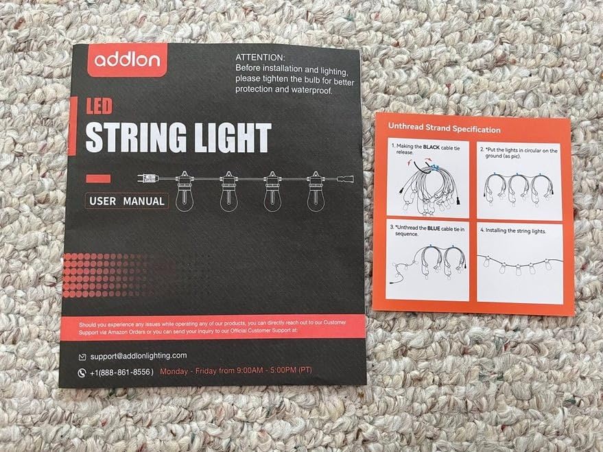 addlon 50FT LED Outdoor String Lights, Waterproof Dimmable Bulbs for Patio | UL Listed, Remote Control. Shatterproof Edison Bulbs, Timer, Linkable, 2700K Warm White. For Backyard, Pergola, Deck, Garden. customer photo 1