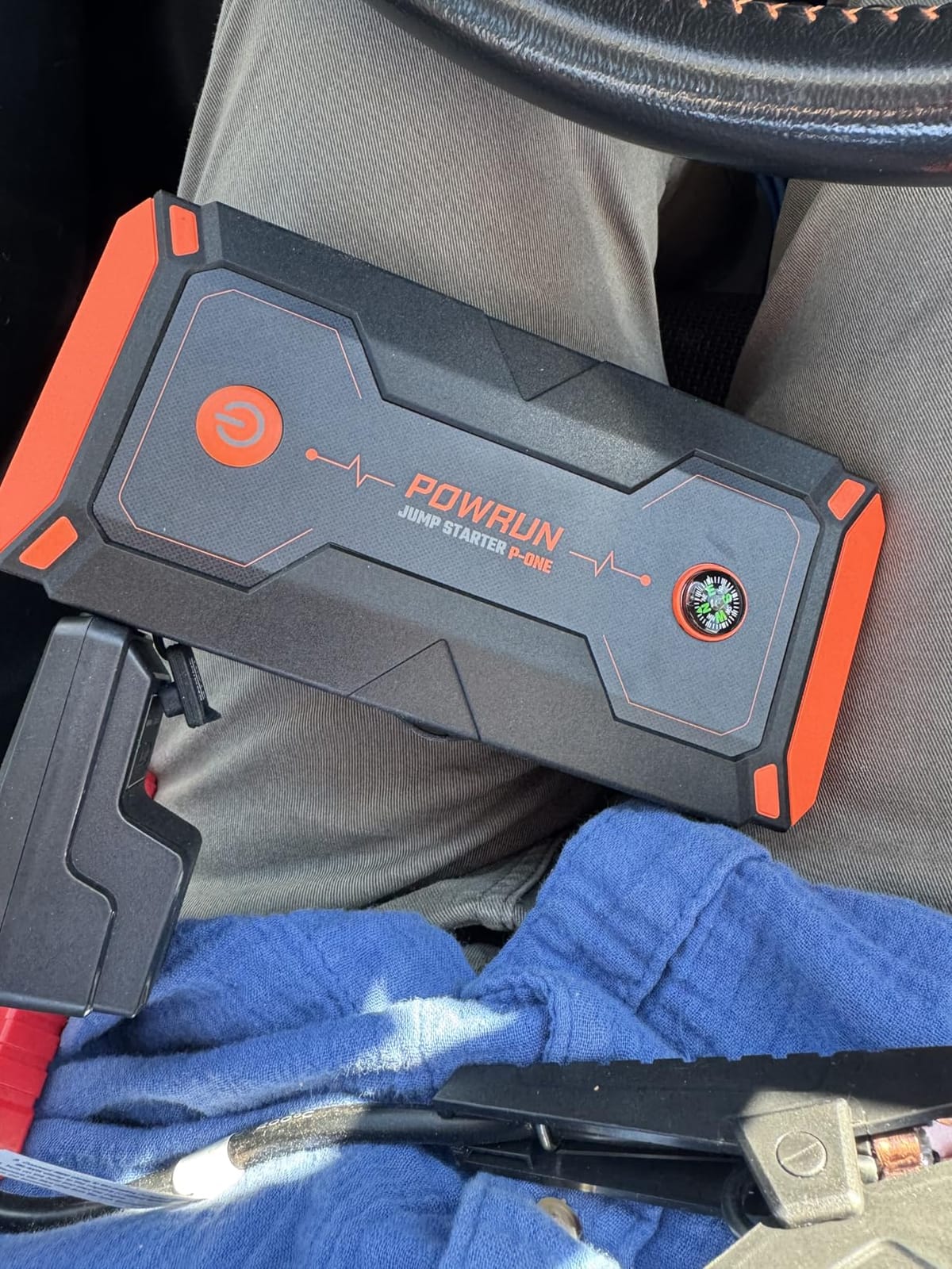 Powrun P-ONE Jump Starter, 2000A Portable Jump Box - Car Jump Starter Battery Pack for up to 8.0L Gas and 6.5L Diesel Engines, 12V Battery Jump Starter with Carry Case (Orange) customer photo 2