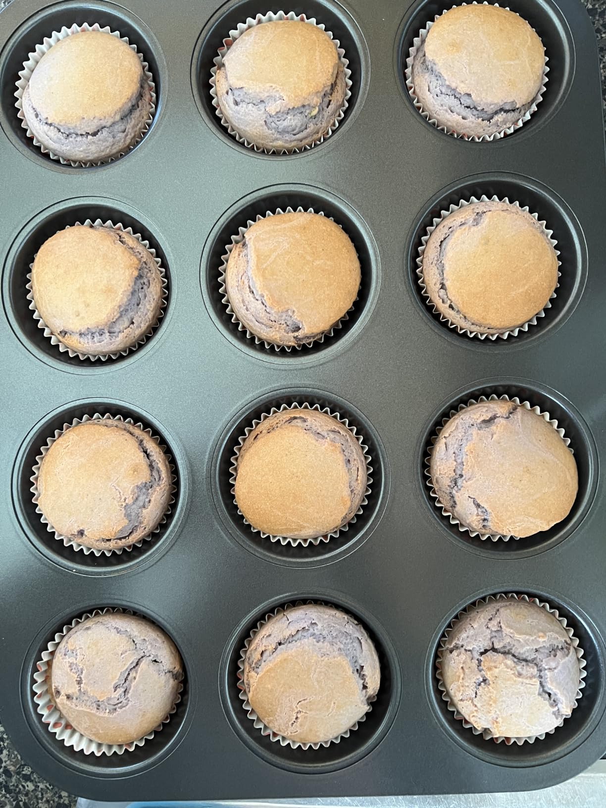 HONGBAKE Muffin Pans for Baking, Nonstick Cupcake Tin with 120 Parchment Liners, 2 Pack 12 Cup Premium Cheesecake Trays - Gray customer photo 1
