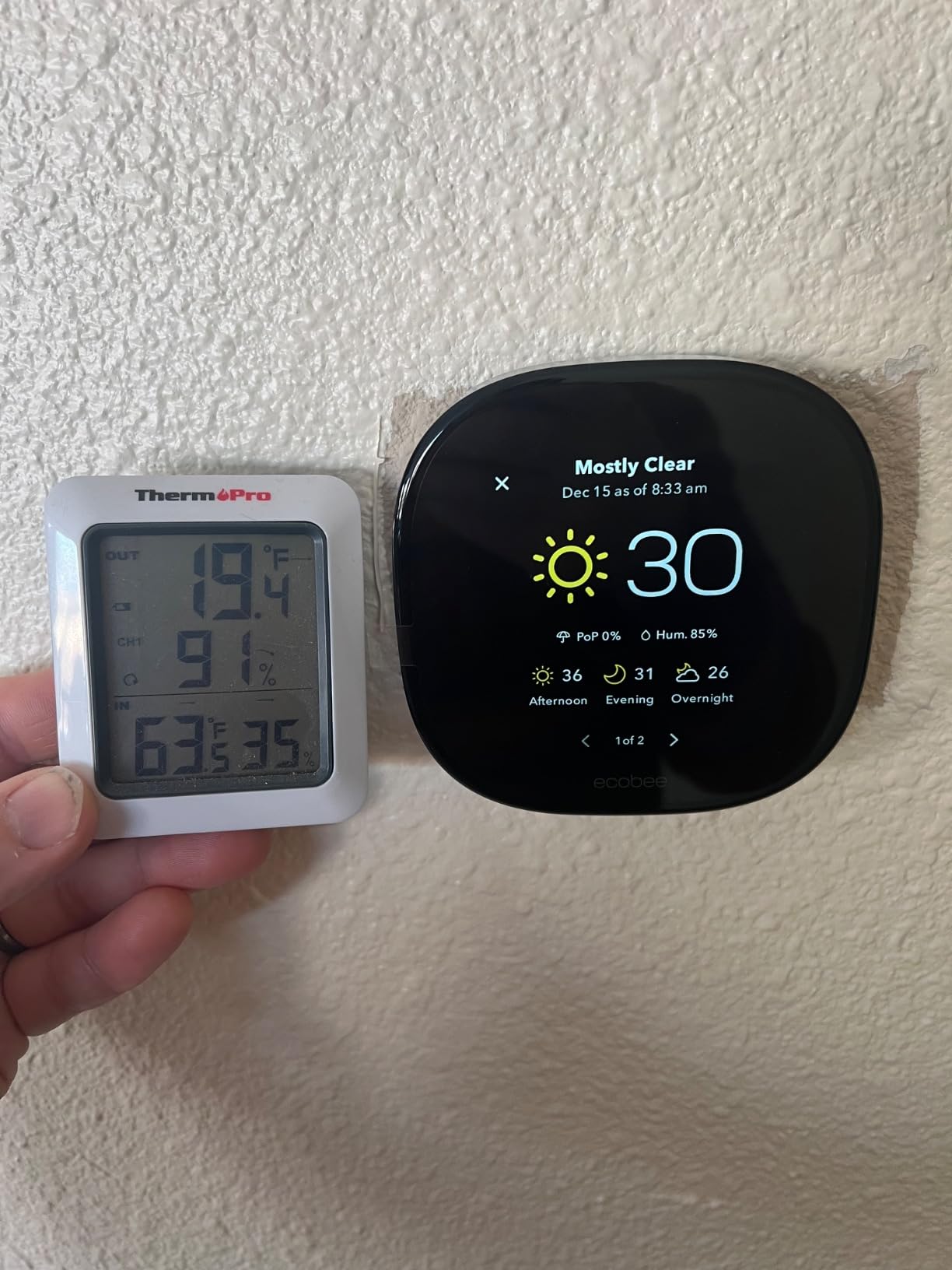 ecobee Smart Thermostat Premium - WiFi, Siri & Alexa Built-In, Smart Sensor | Air Quality Monitor. Works with Alexa, Siri and Google Home. Live view from your ecobee Doorbell. Energy Saving thermostsat customer photo 1