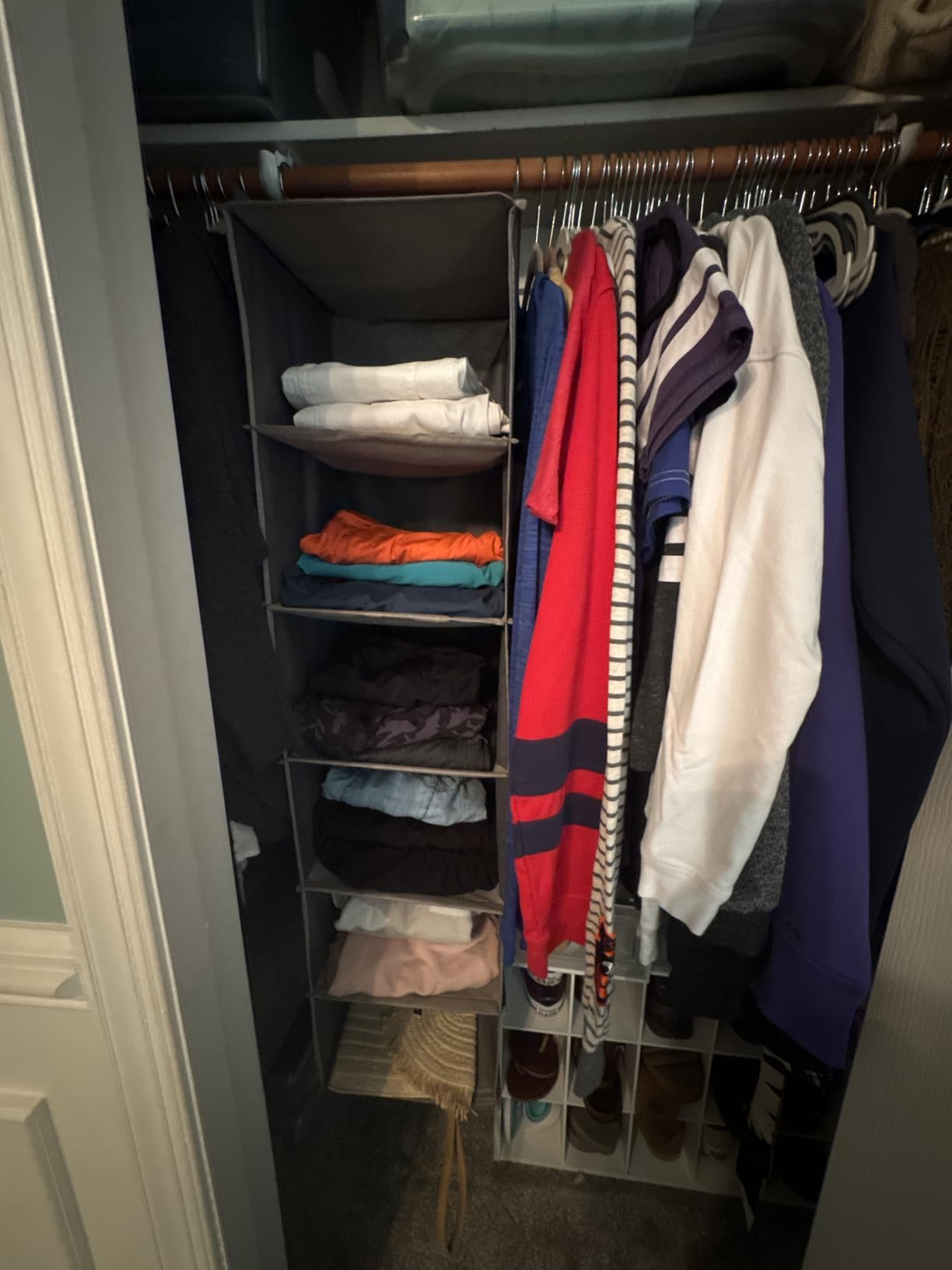 YOUDENOVA Hanging Closet Organizer and Storage, 6-Shelf, 2 Packs, Grey customer photo 1