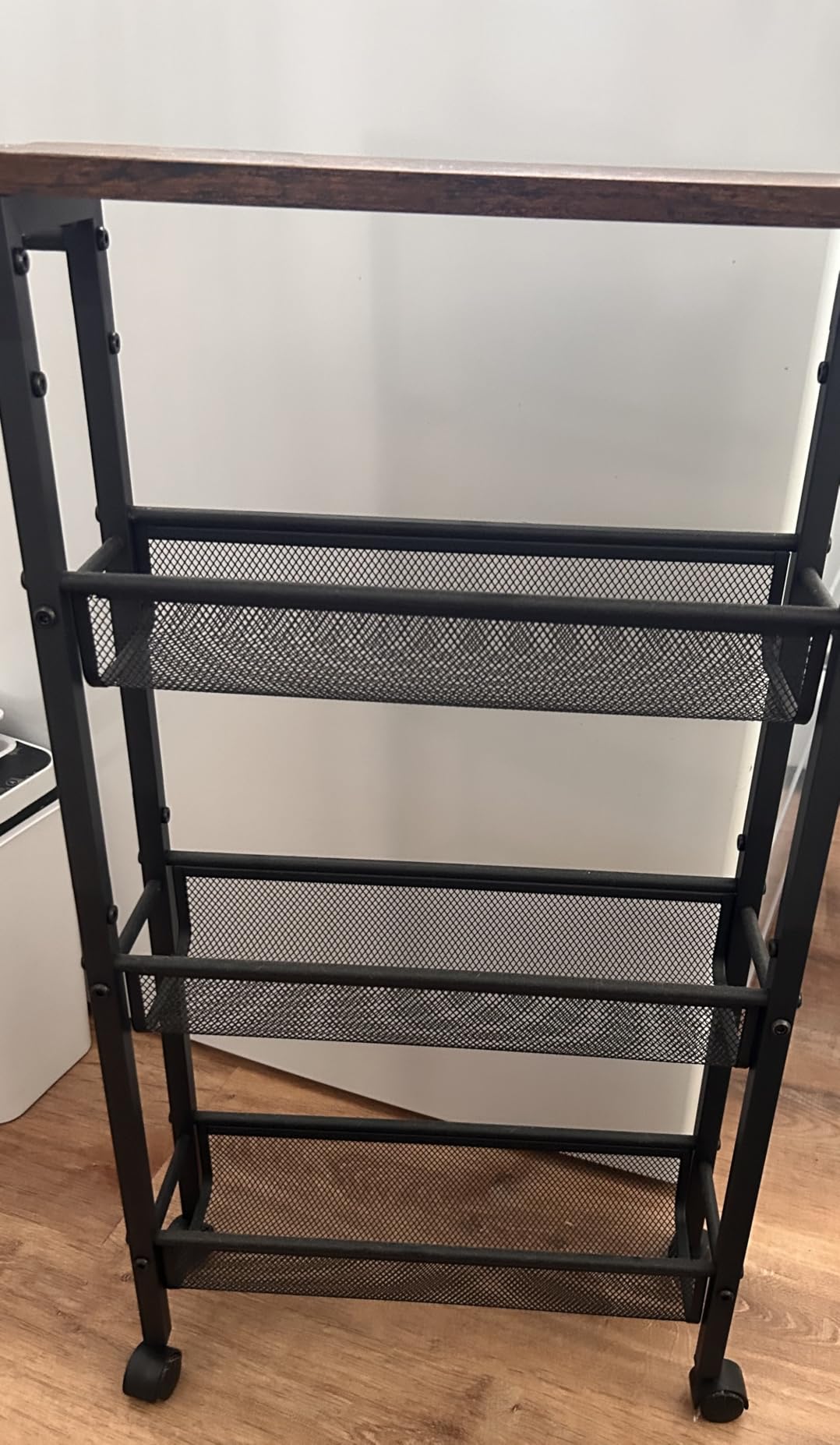 VASAGLE 4-Tier Slim Rolling Storage cart with Wheels, 5.1 Inches, Metal customer photo 2