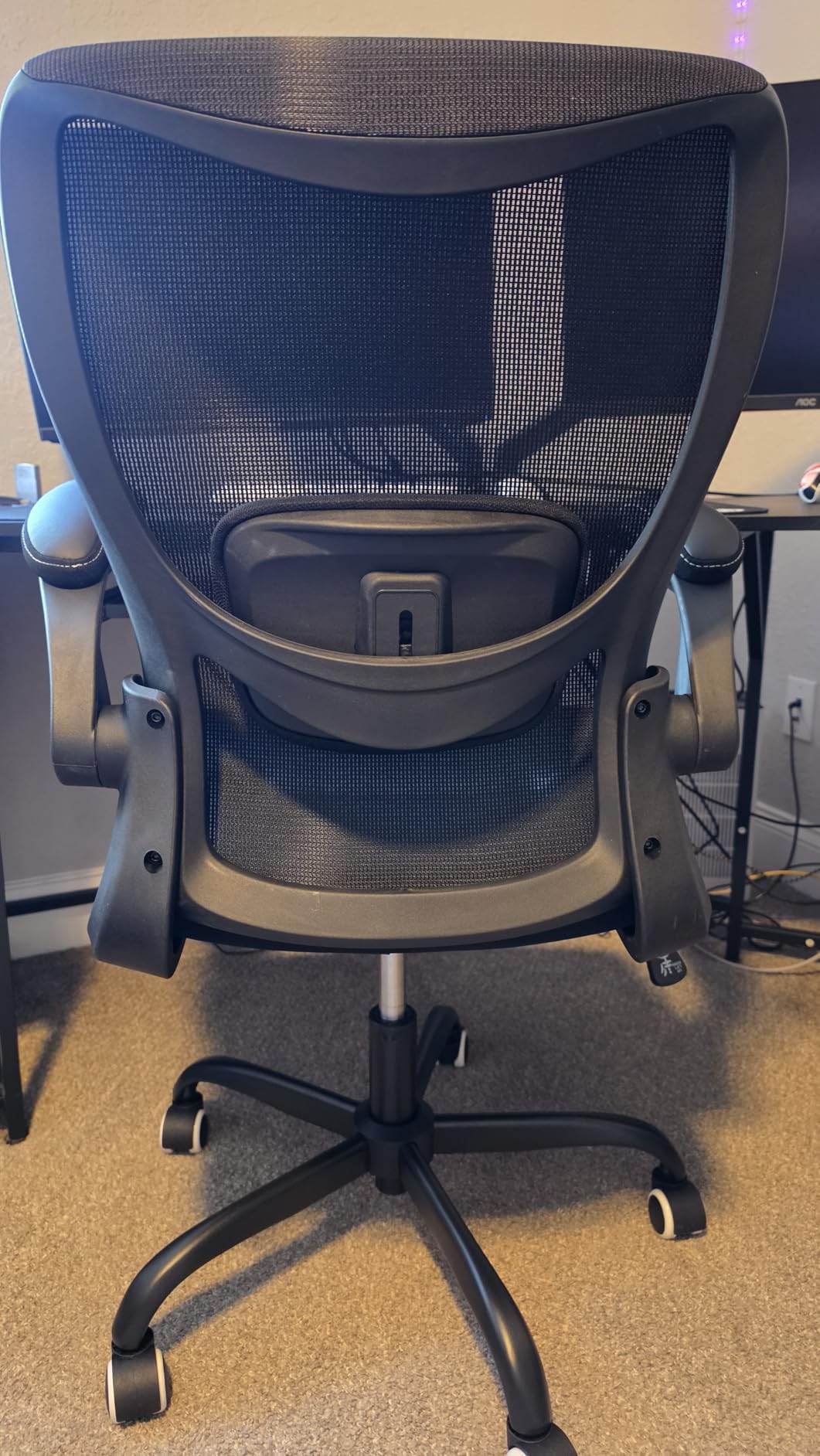 MUXX.STIL Office Chair, Ergonomic Desk Chair with Adjustable Lumbar Support and Flip up Armrest, Breathable Mesh Computer Chair for Home Office, Black customer photo 2