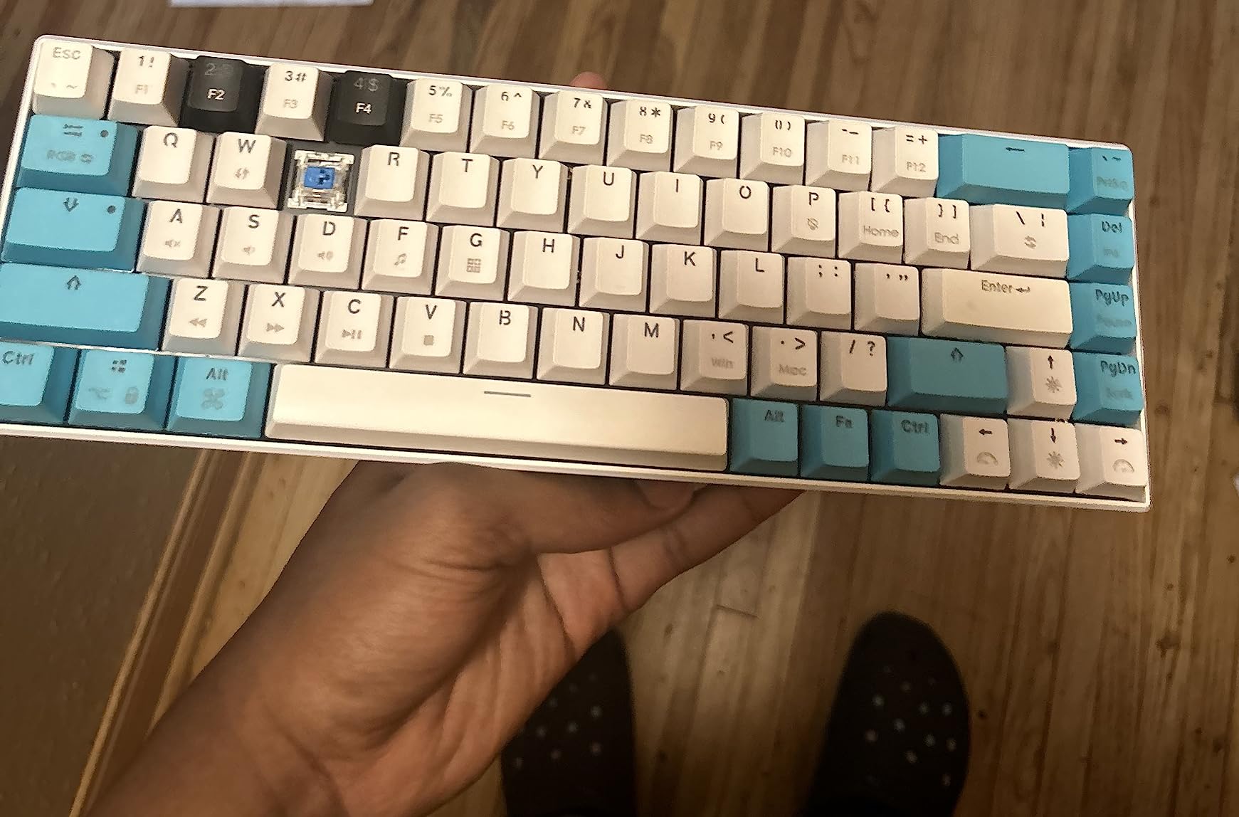 Owpkeenthy Wired 65% Mechanical Gaming Keyboard with Blue Switch 60% Ultra Compact RGB Gaming Keyboard Backlit Keys N-Key Rollover for PC PS5 Xbox(Blue/ 68 Blue Switch) customer photo 1