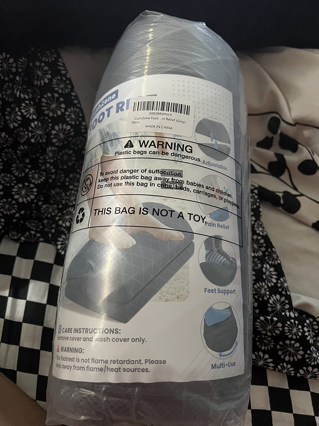 CushZone Foot Rest for Under Desk at Work, Grey customer photo 1