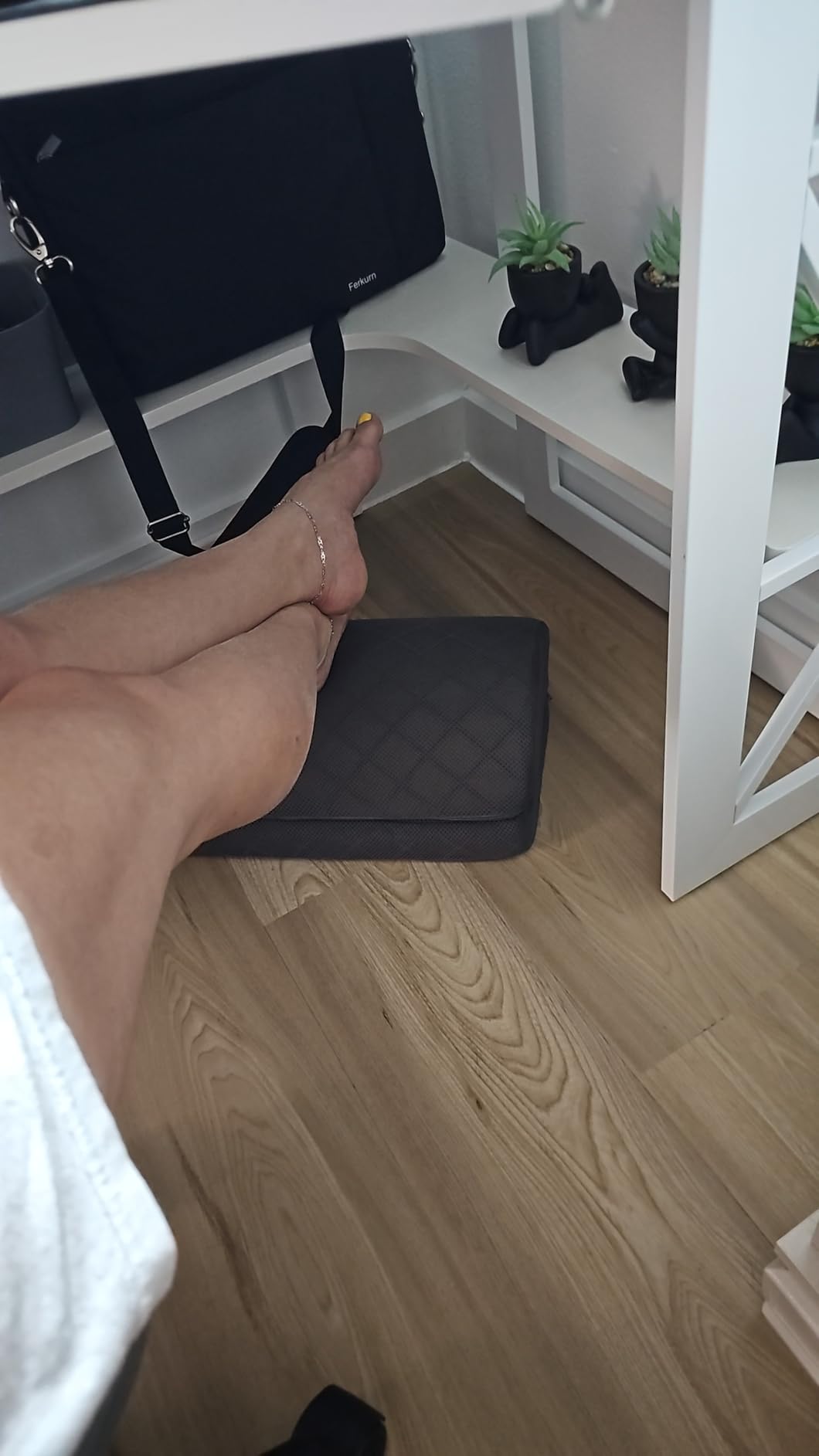 CushZone Foot Rest for Under Desk at Work, Grey customer photo 2