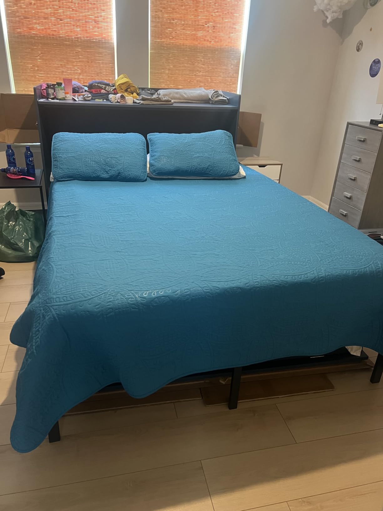 NEW JETO Metal Bed Frame,Queen Size Bed Frame with Storage Space,14 Inch customer photo 2