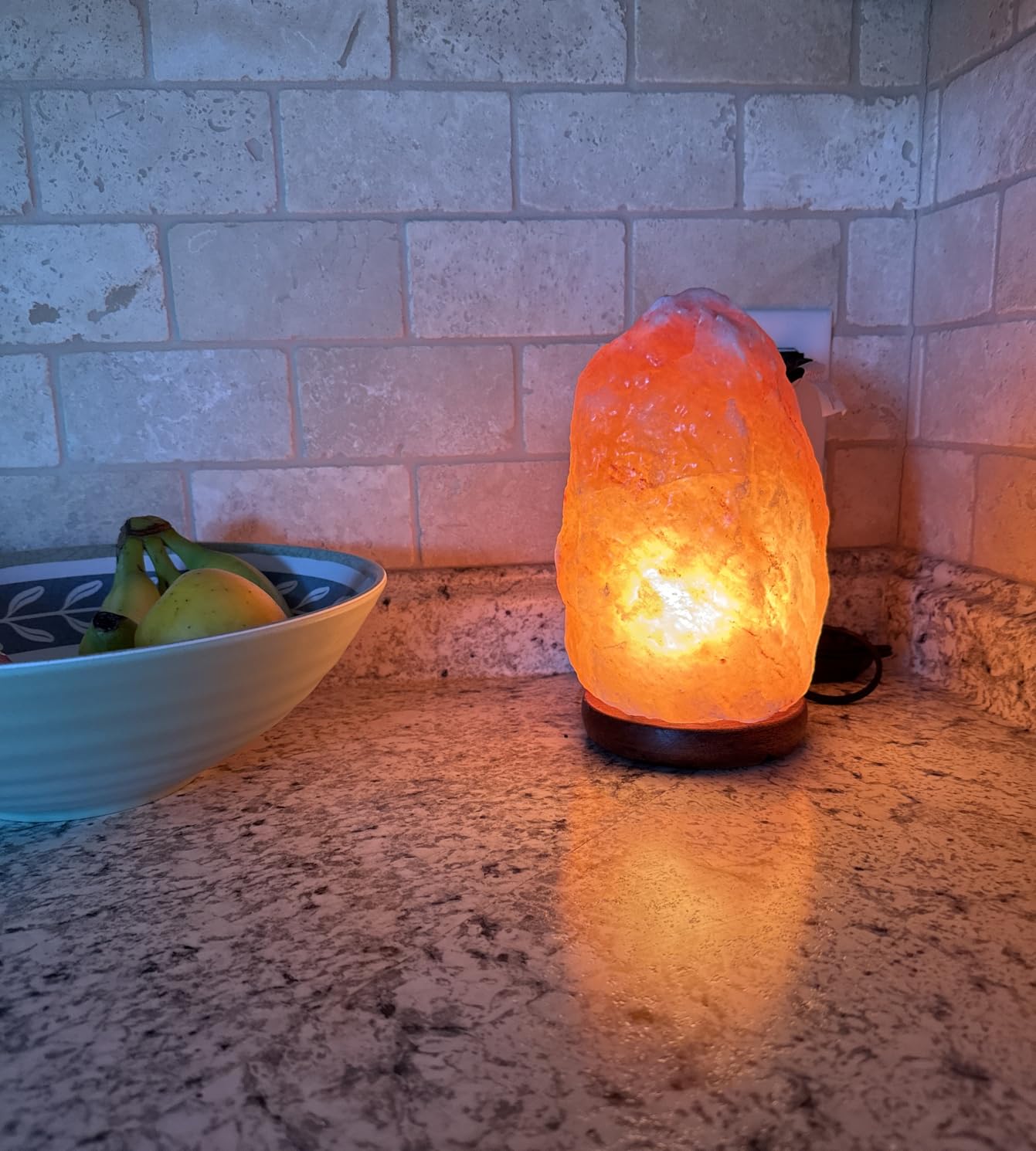 POHS 8-10 Inches (7-11 lb) 100% Authentic Himalayan Pink Salt Lamp – Handcrafted with Dimmable Switch, Wooden Base, and Bulb Replacement Included customer photo 2