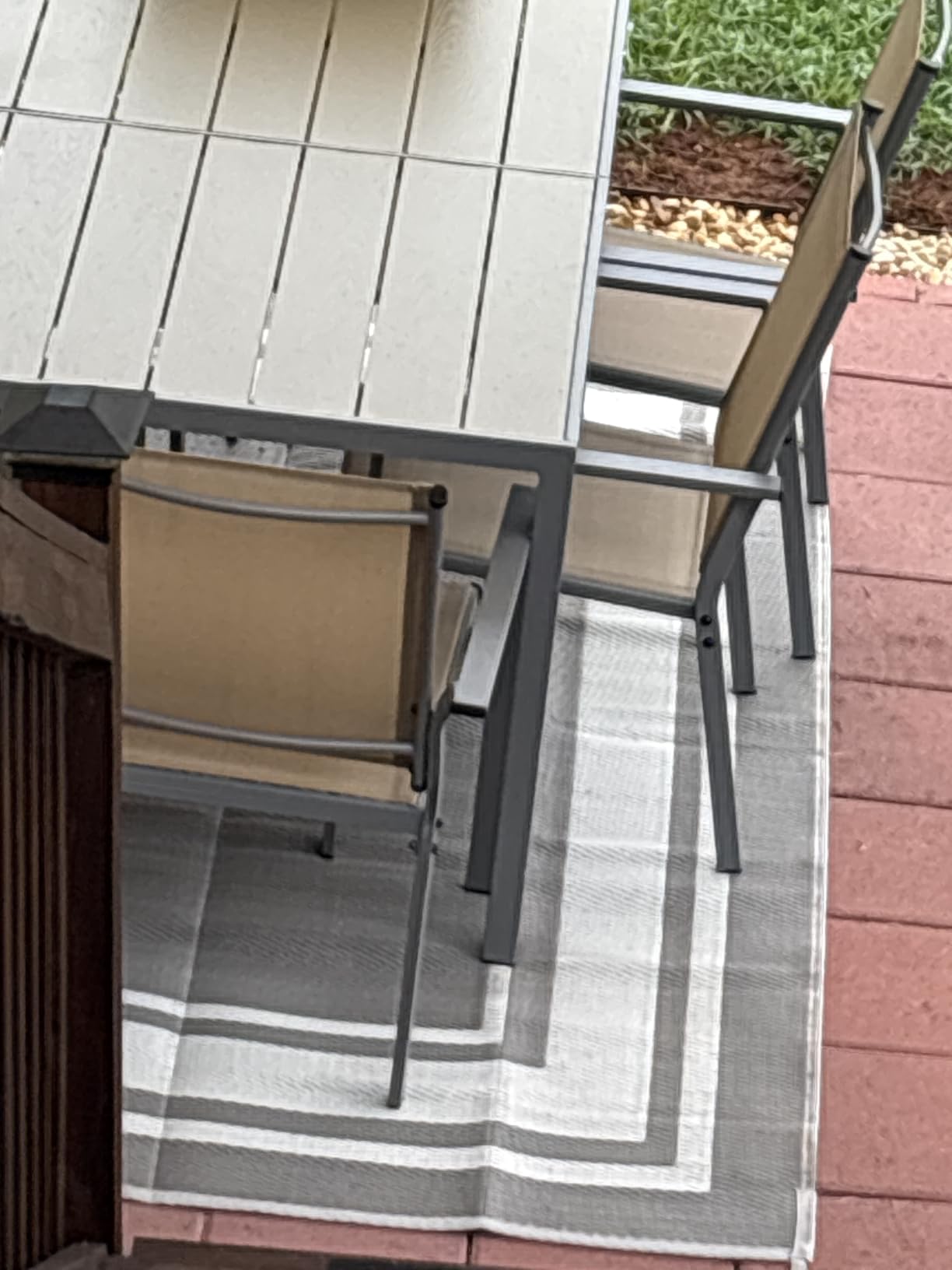 RURALITY Outdoor Rugs 8'x10' Waterproof for Patios Clearance,Plastic Straw Mats for RV, Camping,Backyard,Porch,Deck,Balcony,Reversible,Geometric customer photo 1