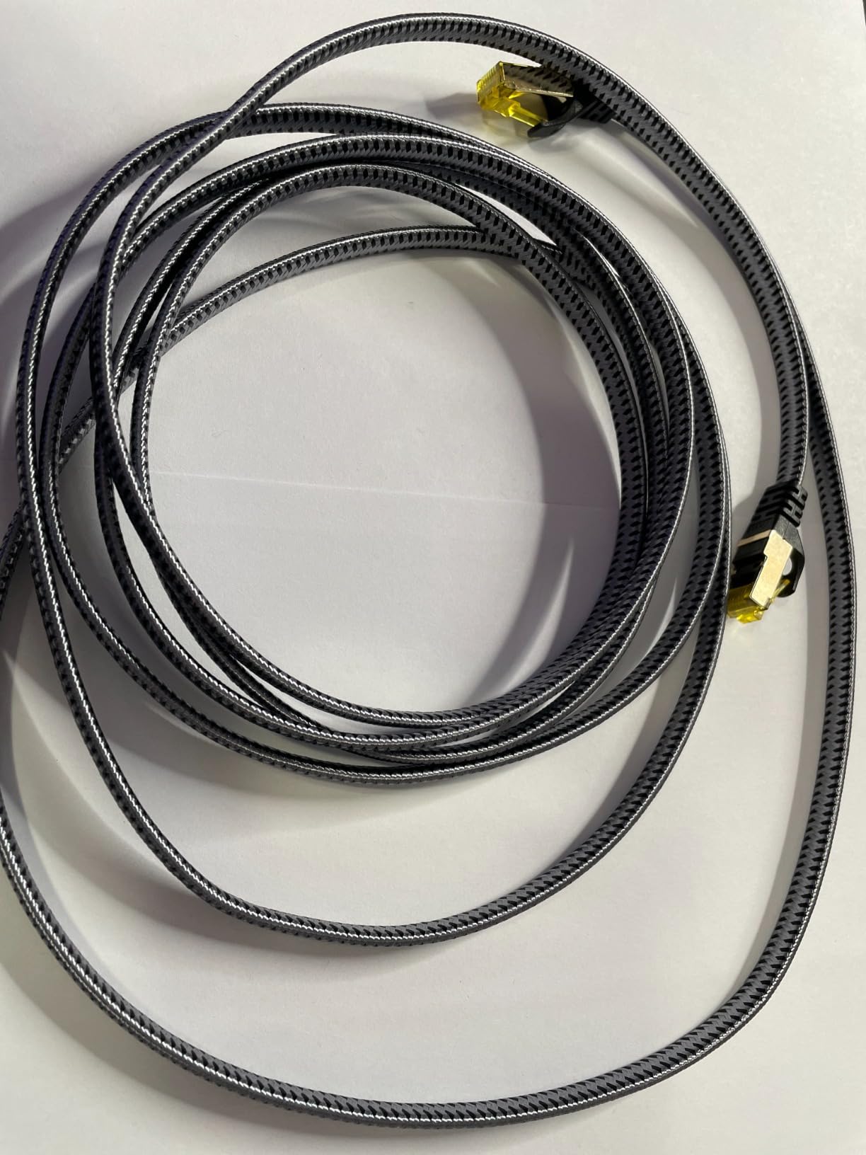 ARISKEEN Cat 8 Ethernet Cable 25 FT, 40Gbps 2000Mhz High Speed Braided Cat8 Network LAN Patch Cord, SSTP Heavy Duty Shielded Flat Internet Cable with Gold Plated RJ45 for Indoor Outdoor- 25 Feet customer photo 2