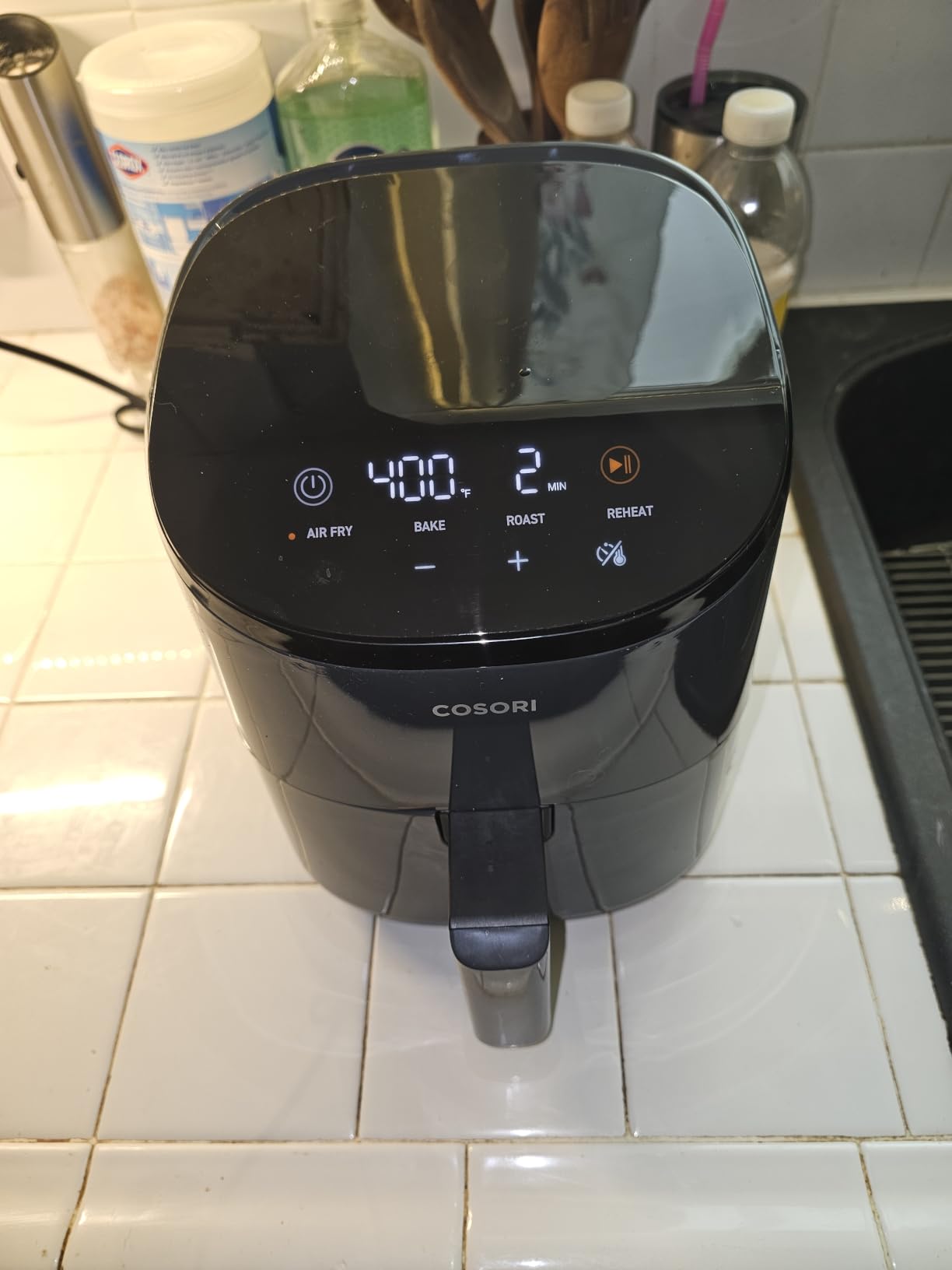Cosori Lite 2.1 Qt Small Air Fryer, Ceramic Coating, 4-in-1, 97% less oil, Ideal for dorms, apartment, RVs, Quiet, Touch control, Air Fry, Bake, Roast, Reheat, Dishwasher-Safe Basket, Max 400F customer photo 1