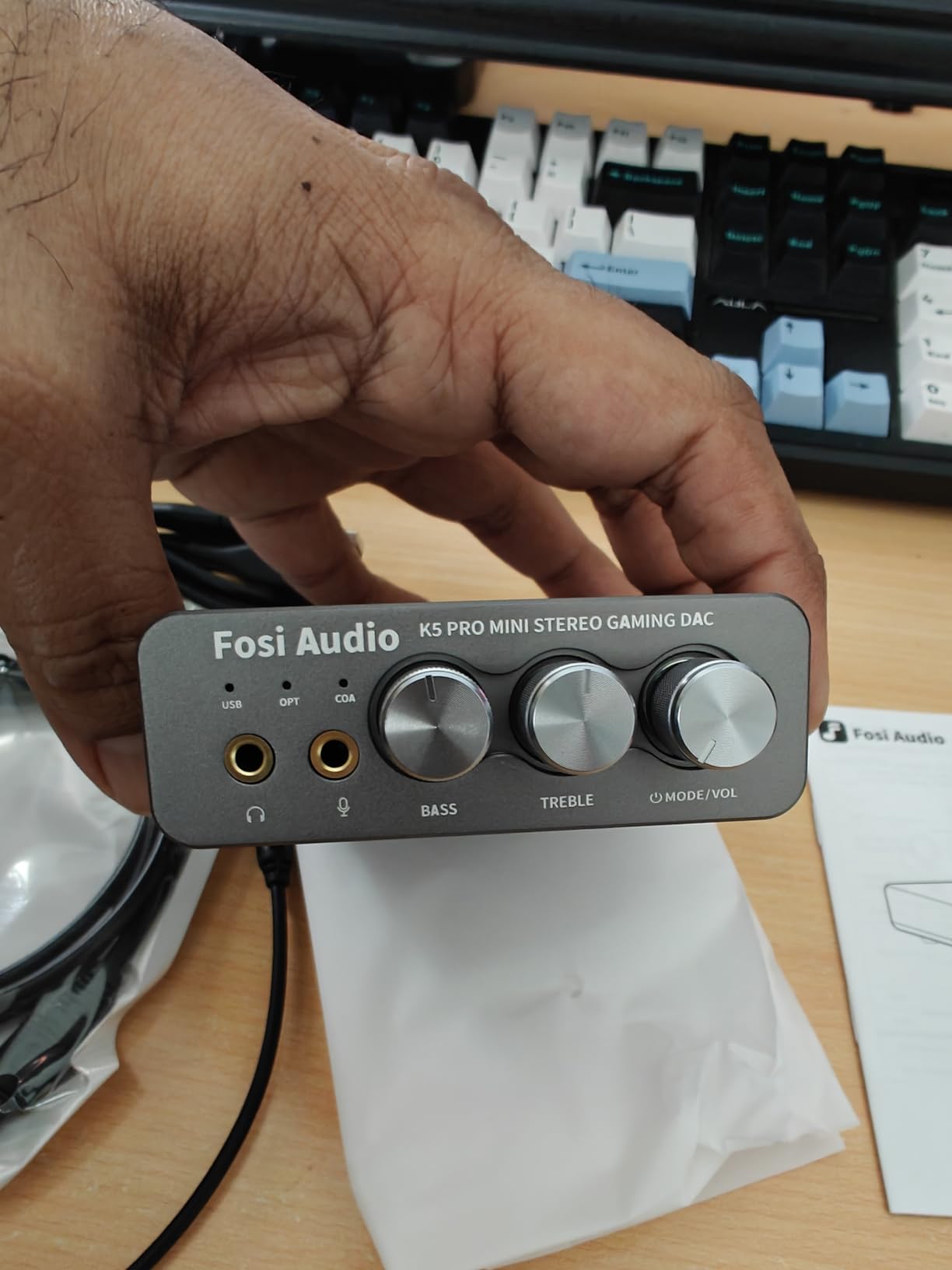 Fosi Audio K5 Pro Gaming DAC Headphone Amplifier Mini Hi-Fi Stereo Digital-to-Analog Audio Converter USB Type C/Optical/Coaxial to RCA/3.5MM AUX for PS5/PC/MAC/Computer customer photo 1