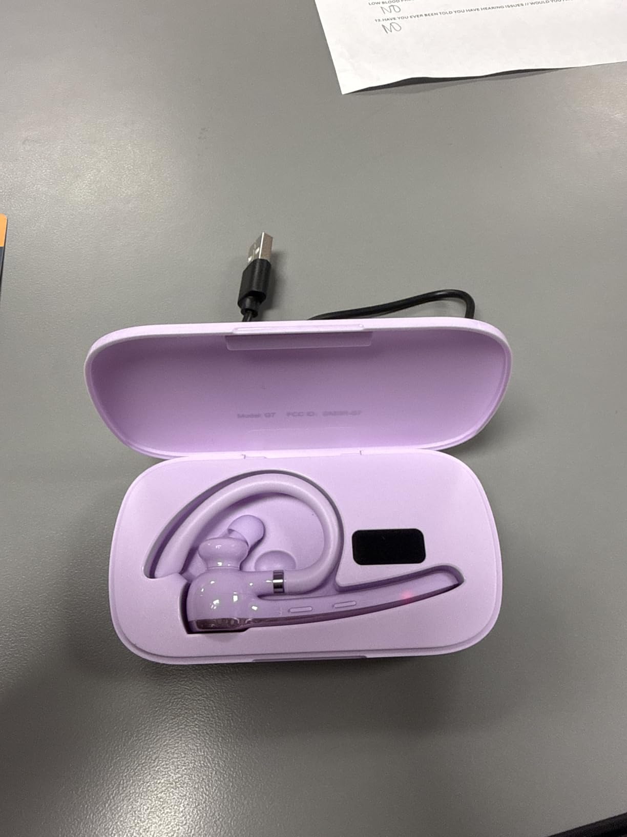 HEIBAS Bluetooth Headset, Wireless Earpiece with Mic for Work customer photo 2