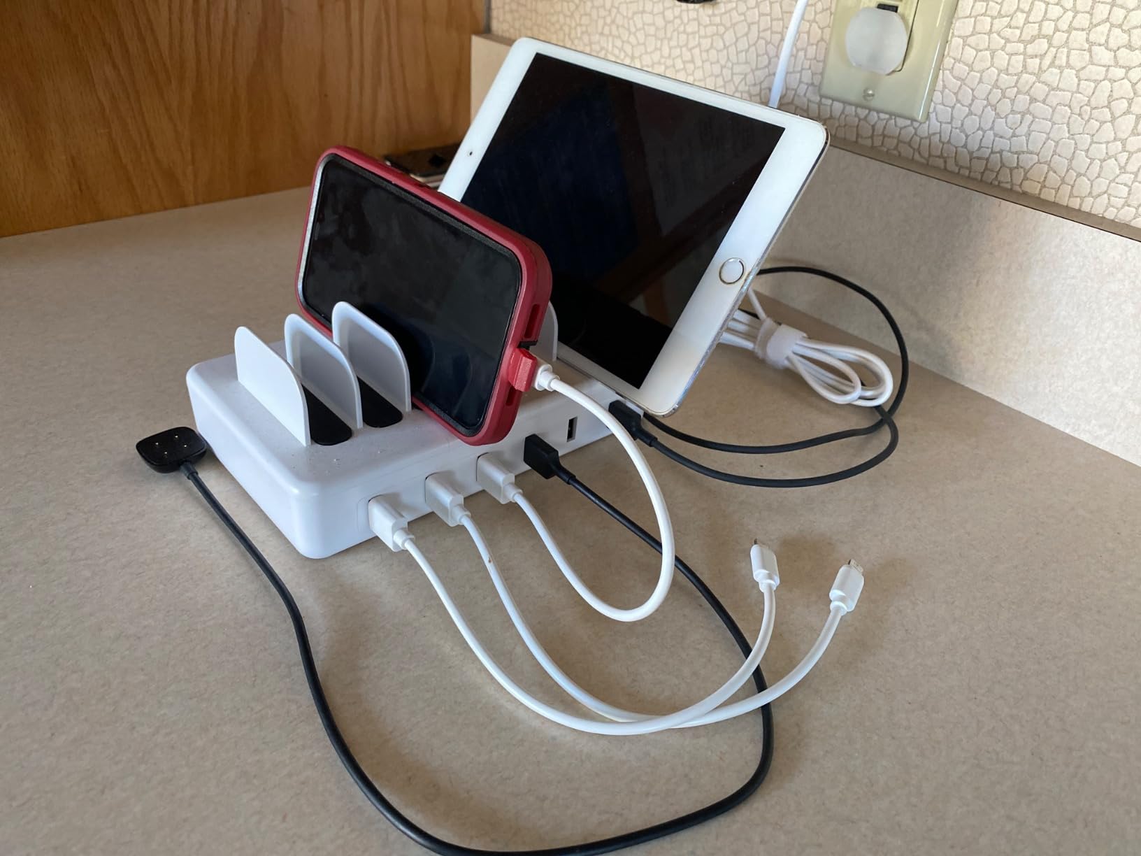 50W 6 Ports Multi Charger Station, USB Charging Dock for Multiple Devices customer photo 2