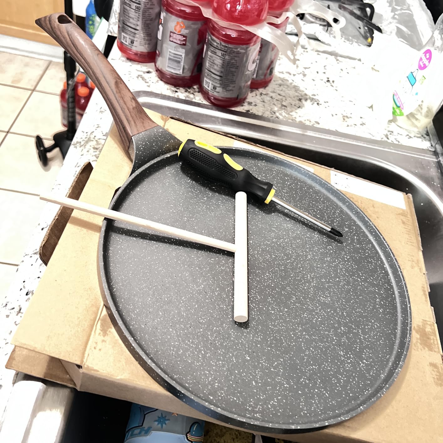 SENSARTE 12 Inch Nonstick Crepe Pan Granite Coating Pancake Pan Gray customer photo 1
