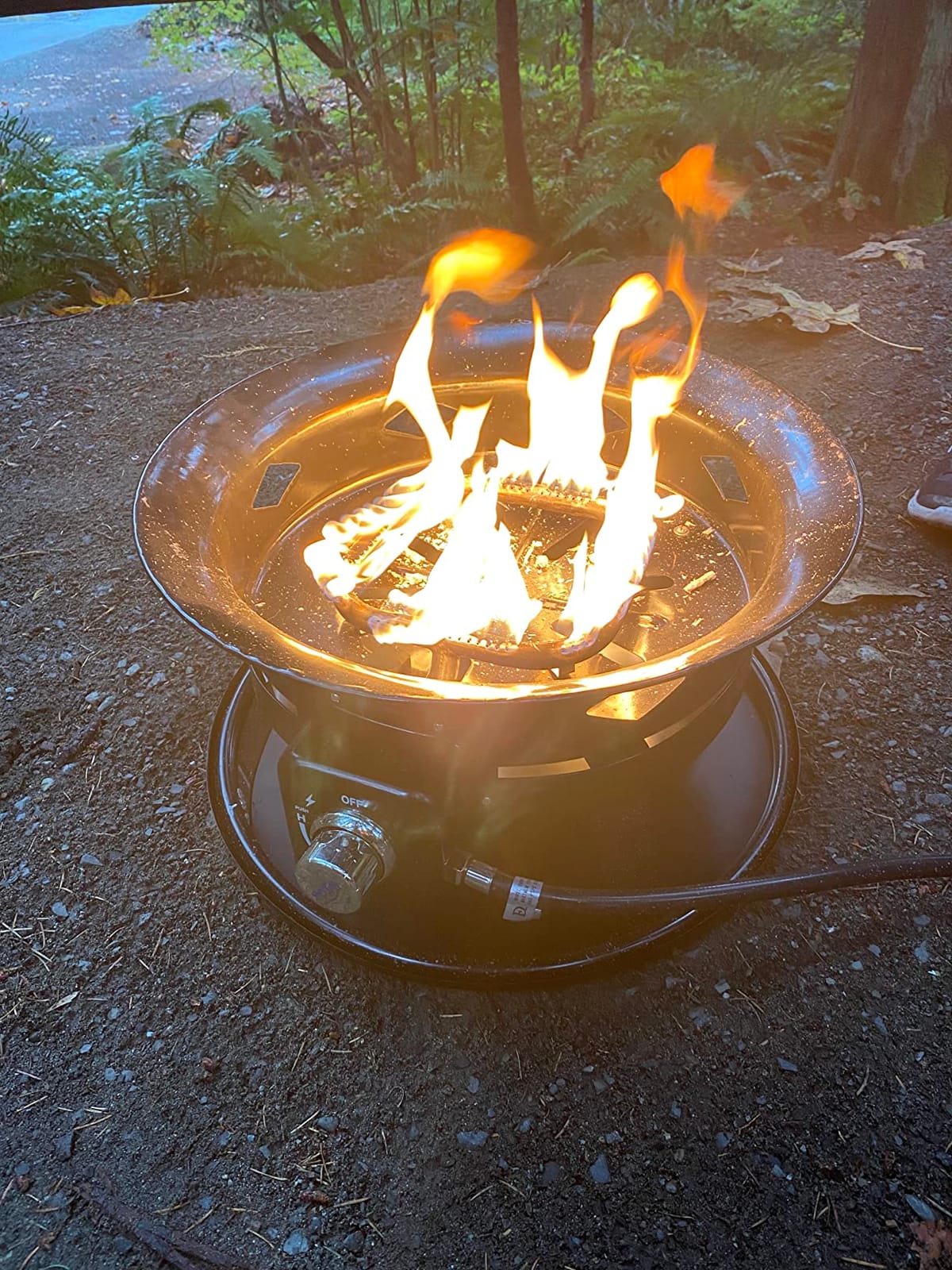 Flame King Smokeless Propane Fire Pit, 24-inch Portable Firebowl, 58K BTU with Self Igniter, Cover, & Carry Straps for RV, Camping, & Outdoor Living customer photo 2