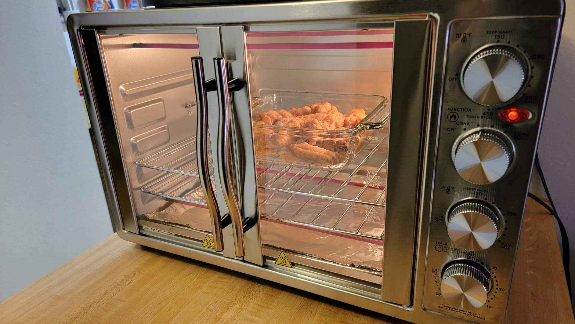 Elite Gourmet ETO2530M Double French Door Oven, 25L, 12
