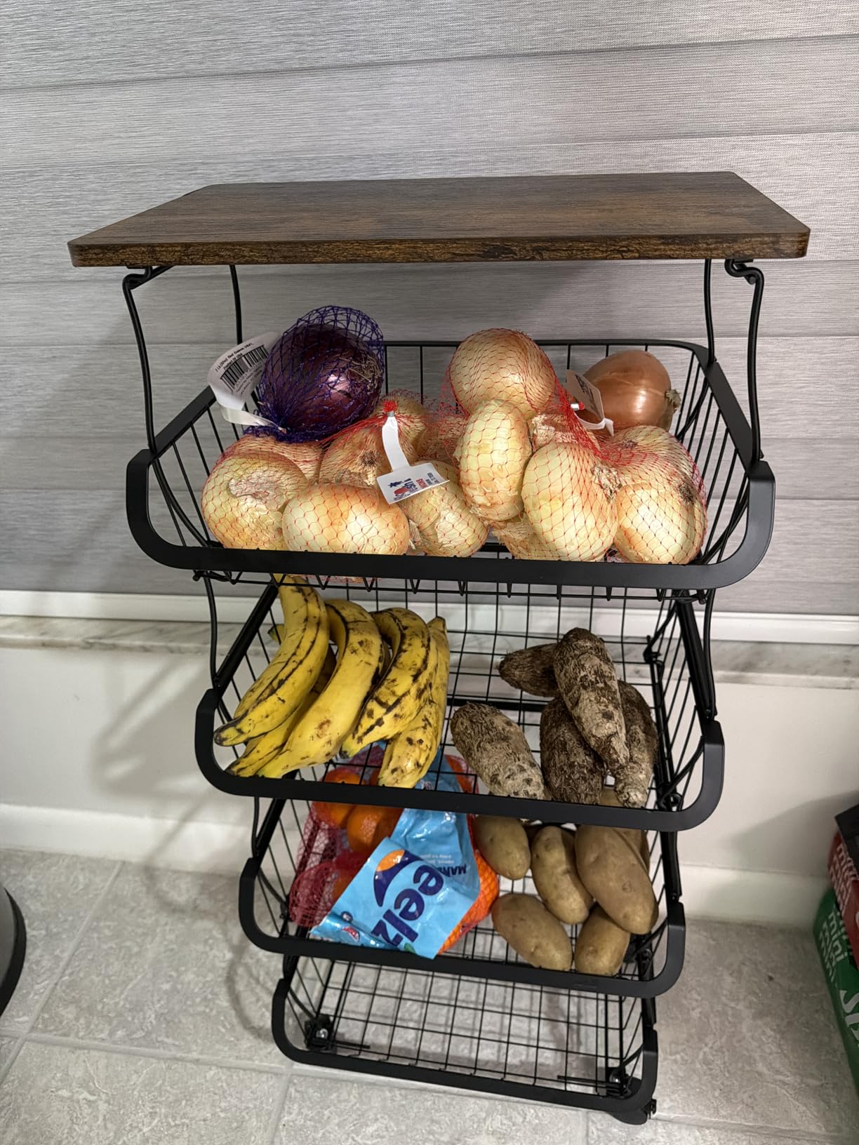 Gsiekare 5 Tier Fruit and Vegetable Basket for Kitchen with Wheels customer photo 2
