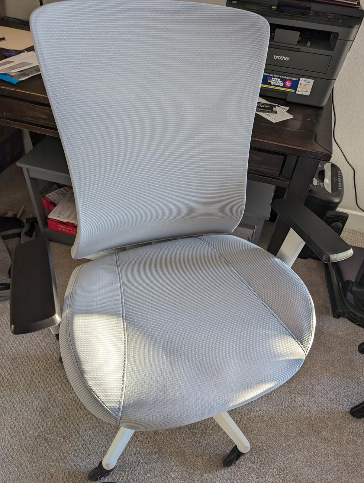 Big and Tall Home Office Desk Chair 400lb Capacity for Heavy People, Ergonomic Wide Mesh Desk Chair with Stepless Recline & Lock, 5.5