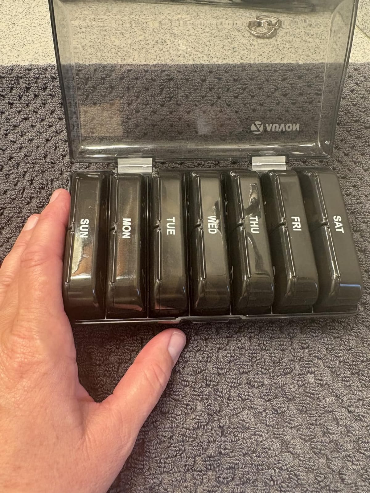 AUVON Weekly Pill Organizer 2 Times a Day, One-Side Large Opening, Easy‑Use customer photo 2