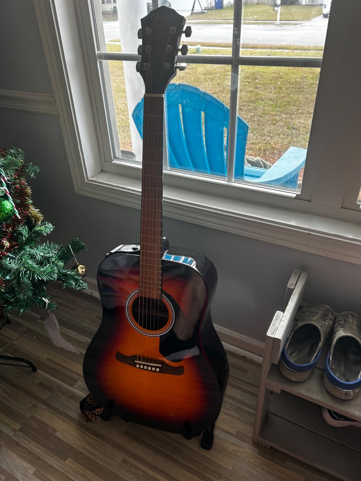 Fender Dreadnought Acoustic Guitar - Natural Bundle with Gig Bag, Tuner, Strings, Picks, and Austin Bazaar Instructional DVD customer photo 1