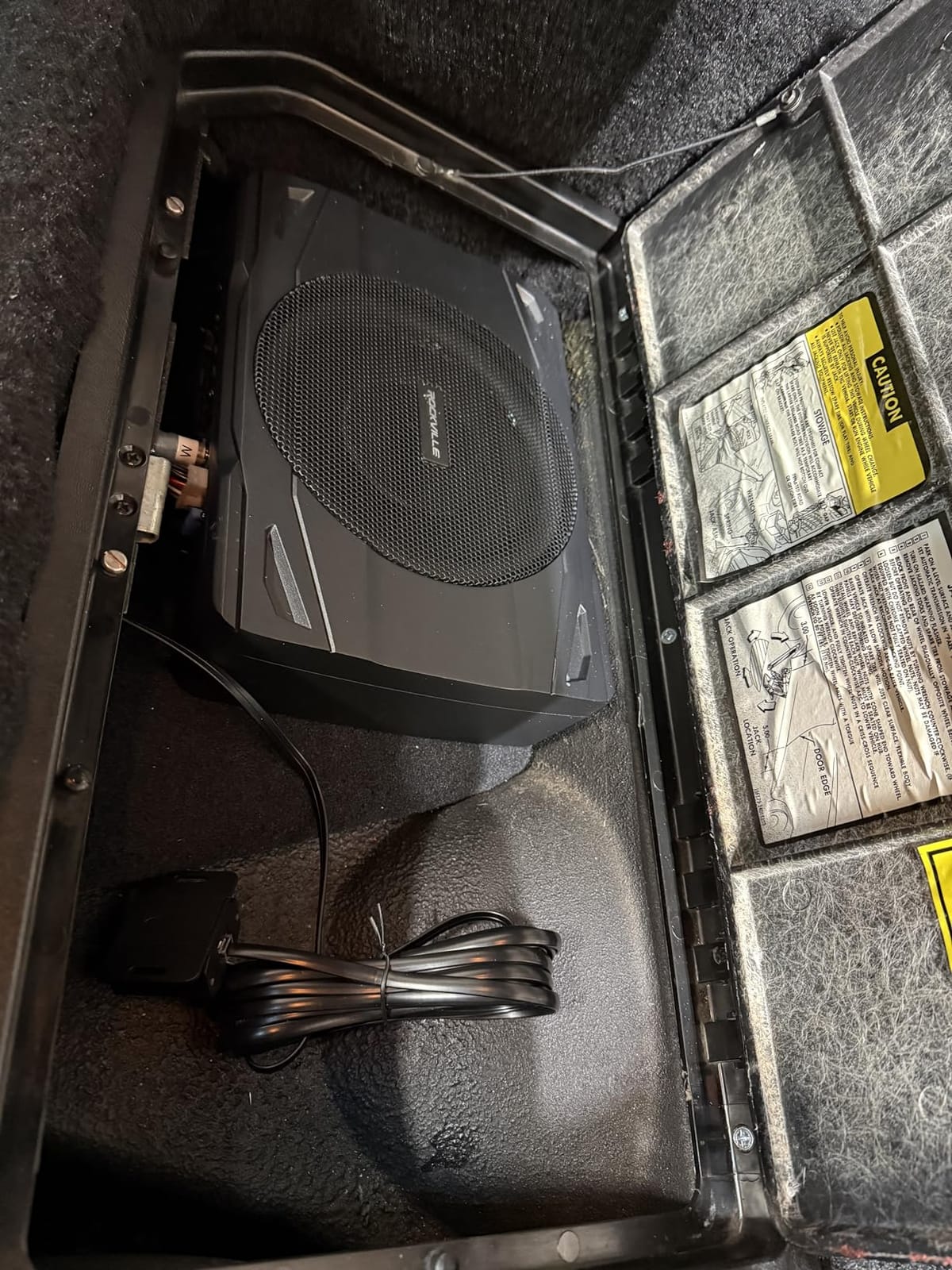 Rockville SS10P 800W Slim Under-Seat Active Car/Truck Subwoofer, Built-in Amp, Wired Remote Bass Knob, Cast Aluminum, for Car Audio Upgrades | 800W Peak, 200W RMS, Active Sub, High & Low Level Inputs, Auto Turn-On, Bass Knob, Cast Aluminum Enclosure customer photo 1
